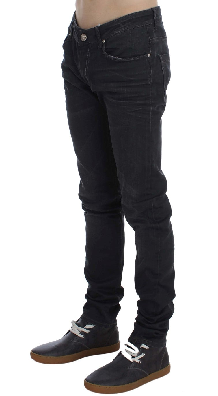 Acht Gray Cotton Stretch Slim Fit Jeans