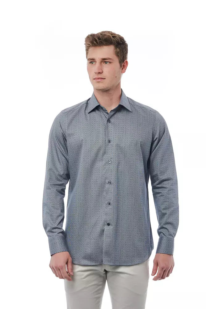 Bagutta Black Cotton Men's Shirt