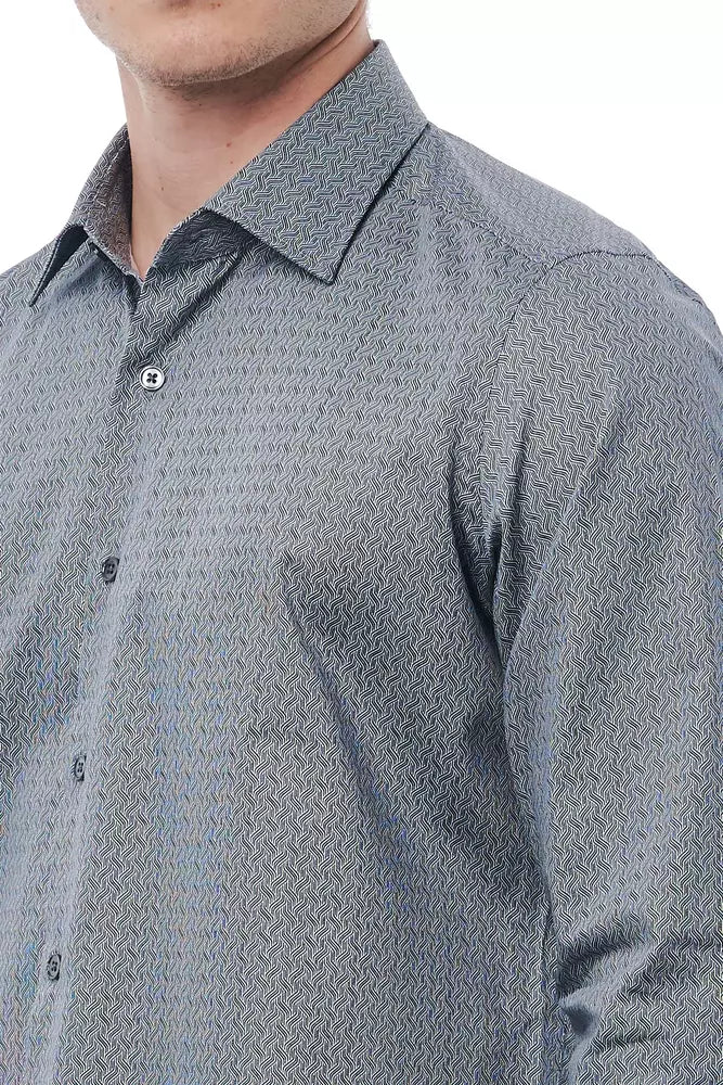 Bagutta Black Cotton Men's Shirt