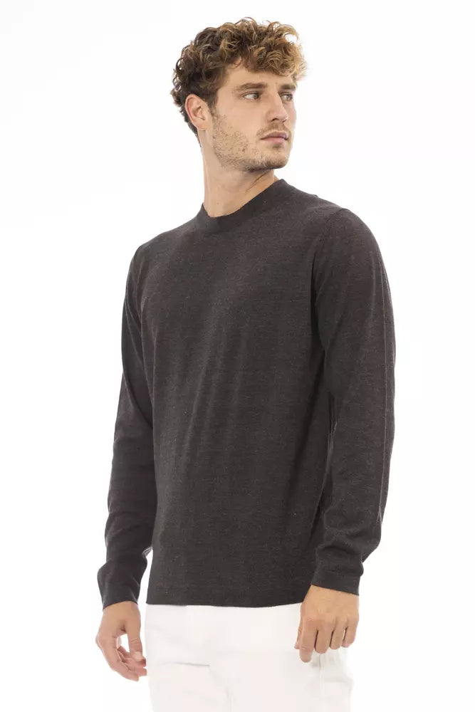 Alpha Studio Brown Cotton Men's Sweater