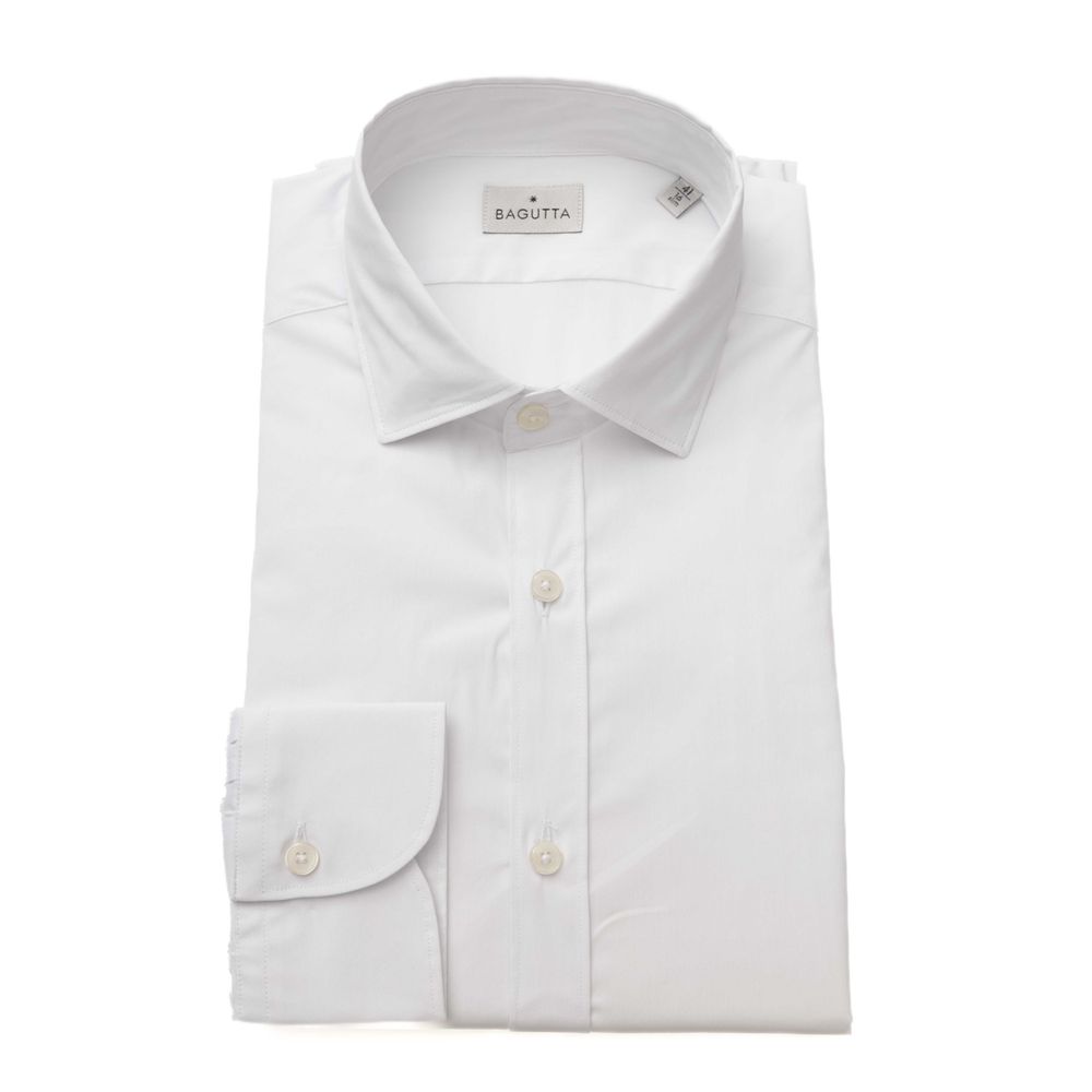 Bagutta White Cotton Men's Shirt