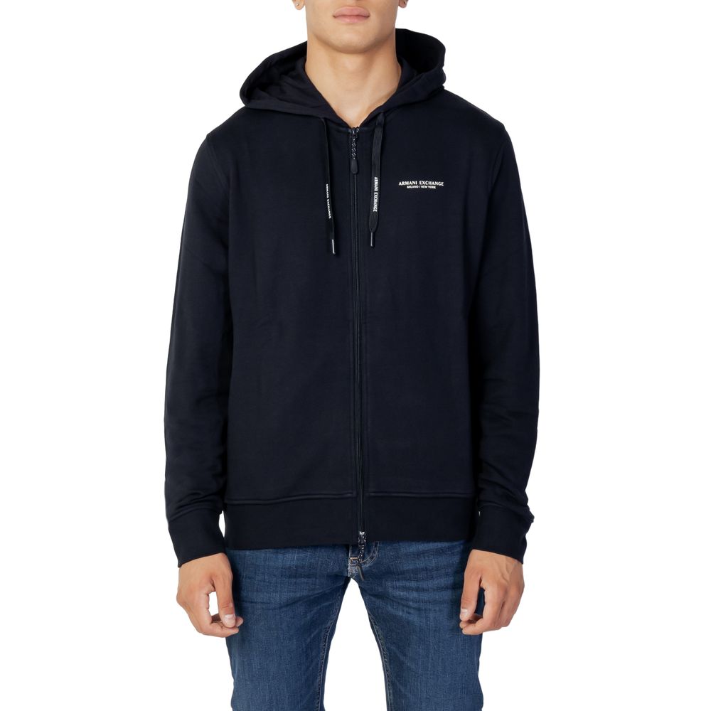 Armani Exchange Blue Cotton Hoody
