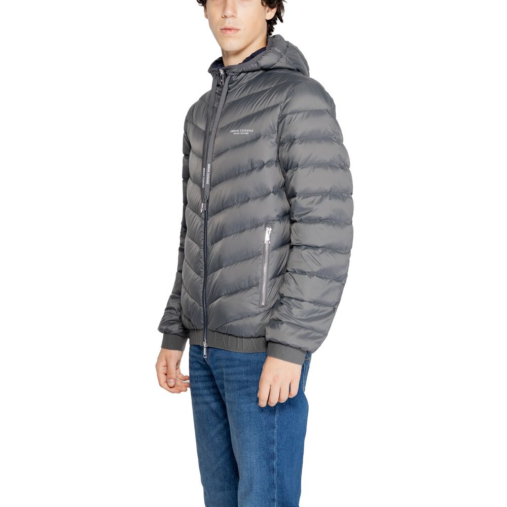 Armani Exchange Gray Polyester Jackets & Coat