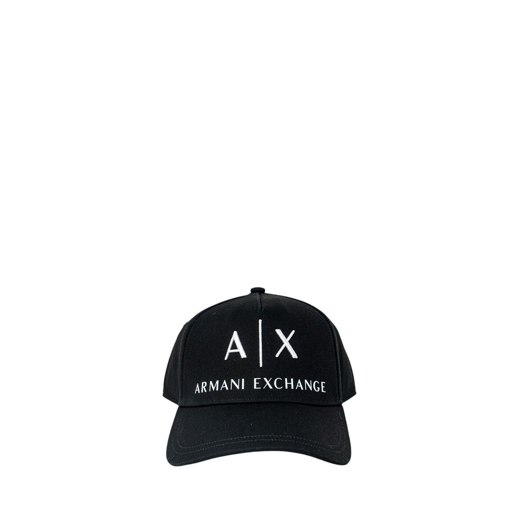 Armani Exchange Black Cotton Caps Baseball Hat
