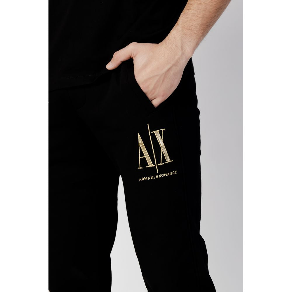 Armani Exchange Black Cotton Joggers Workout Pant