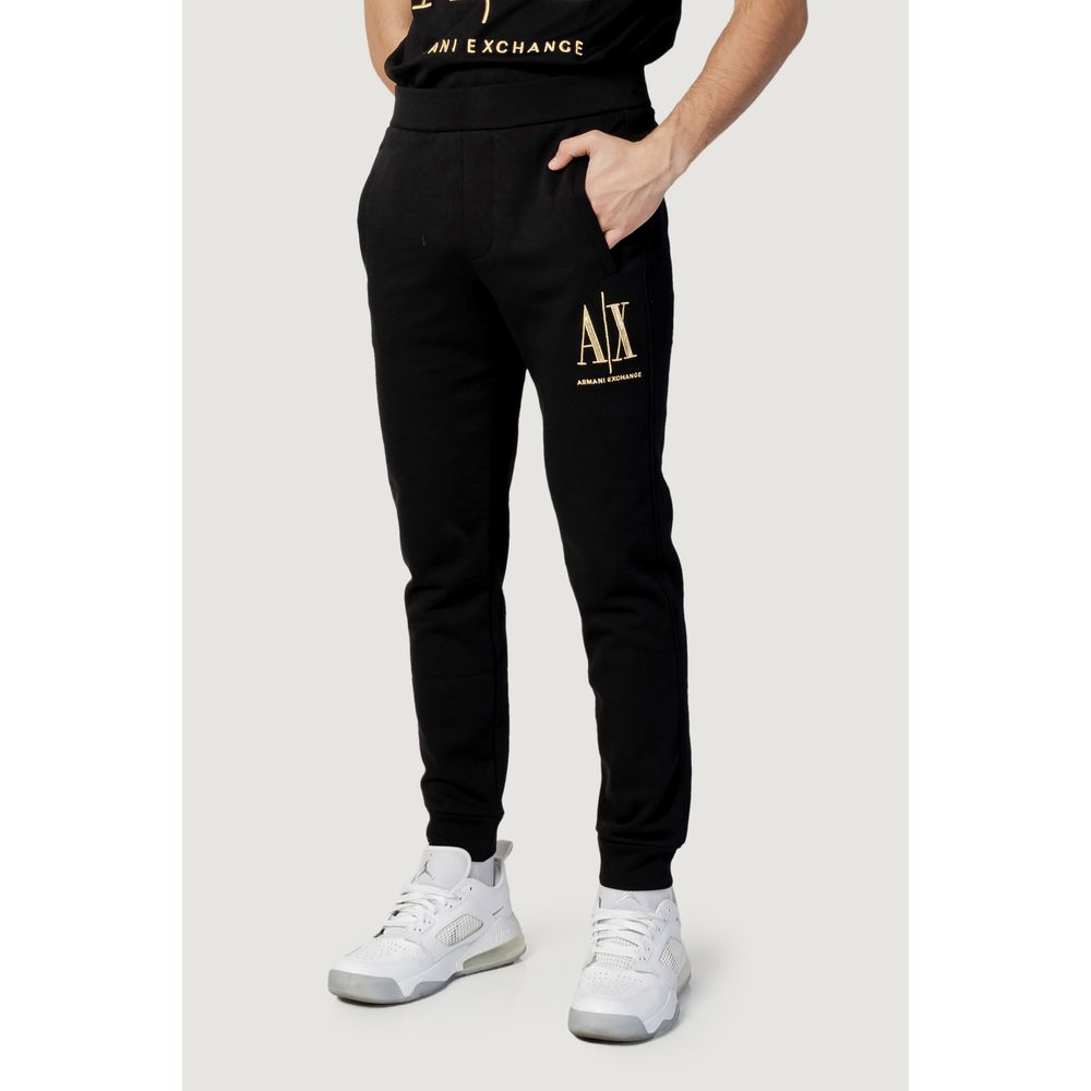 Armani Exchange Black Cotton Joggers Workout Pant