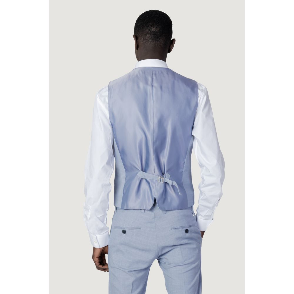 Antony Morato Blue Polyester Waistcoat