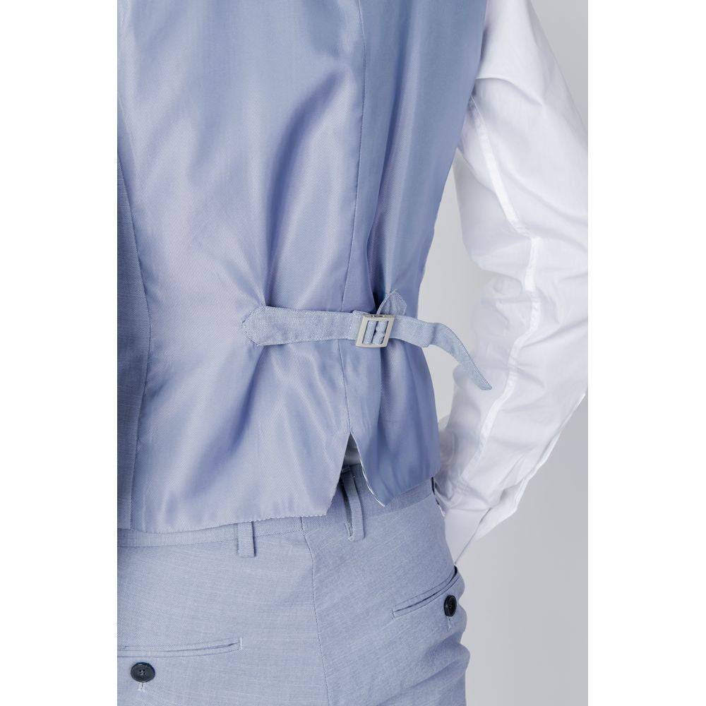 Antony Morato Blue Polyester Waistcoat
