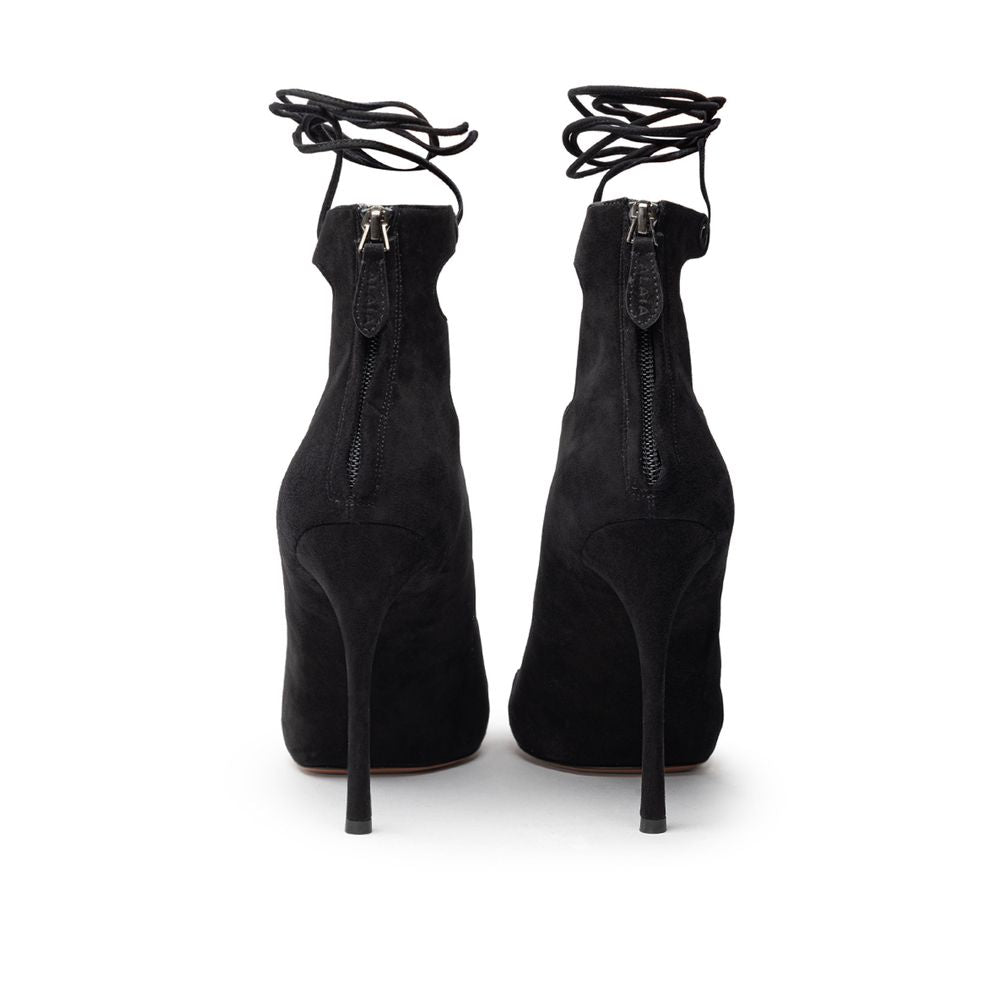 Alaïa Black Suede Leather Sandal