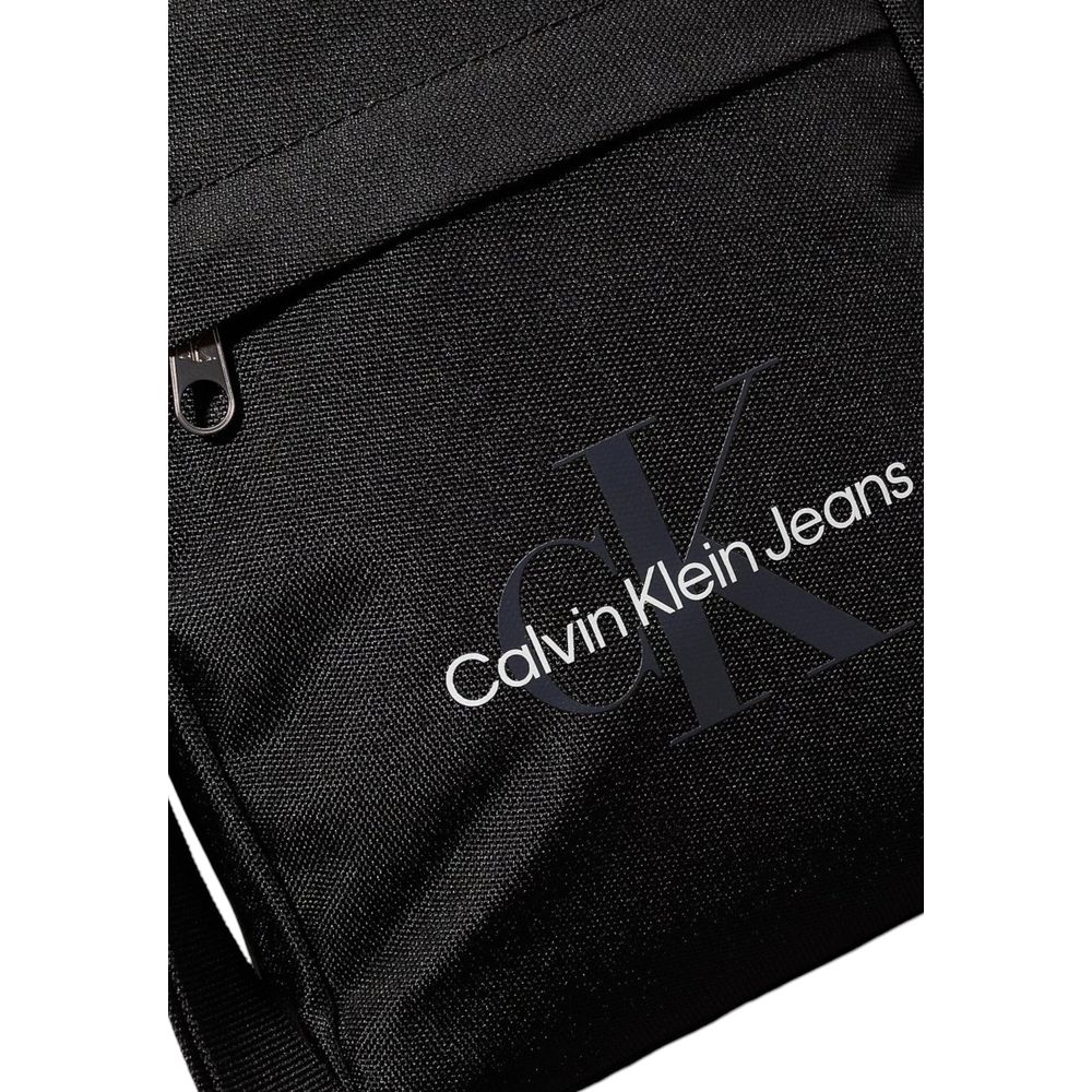 Calvin Klein Jeans Black Recycled Polyester Messenger Bag