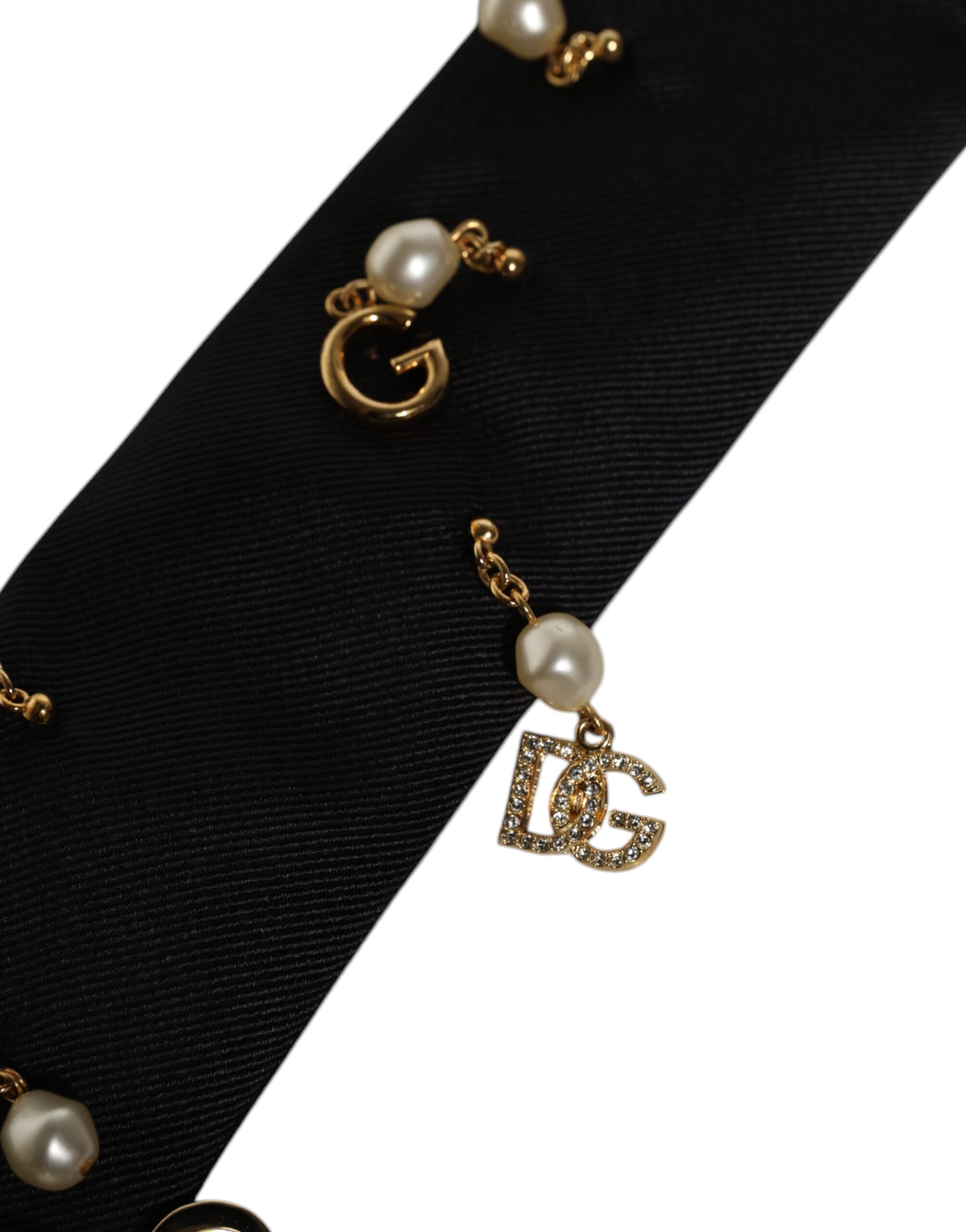 Dolce & Gabbana Black Logo Embellished Adjustable Necktie Tie