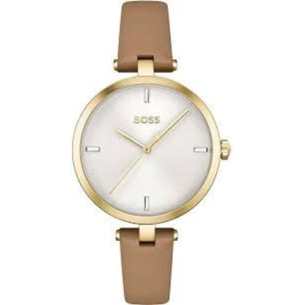Hugo Boss Beige Leather Watch