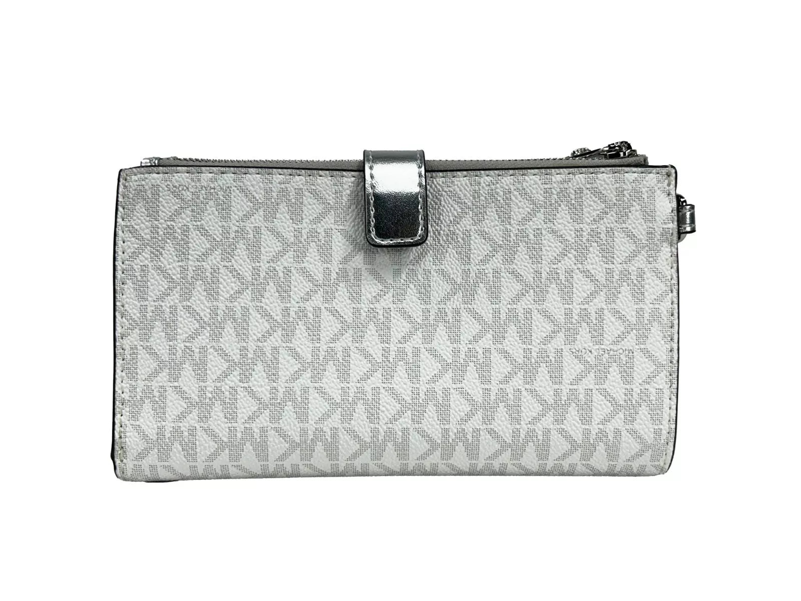 Michael Kors Jet Set Travel Double Zip Wristlet Wallet White