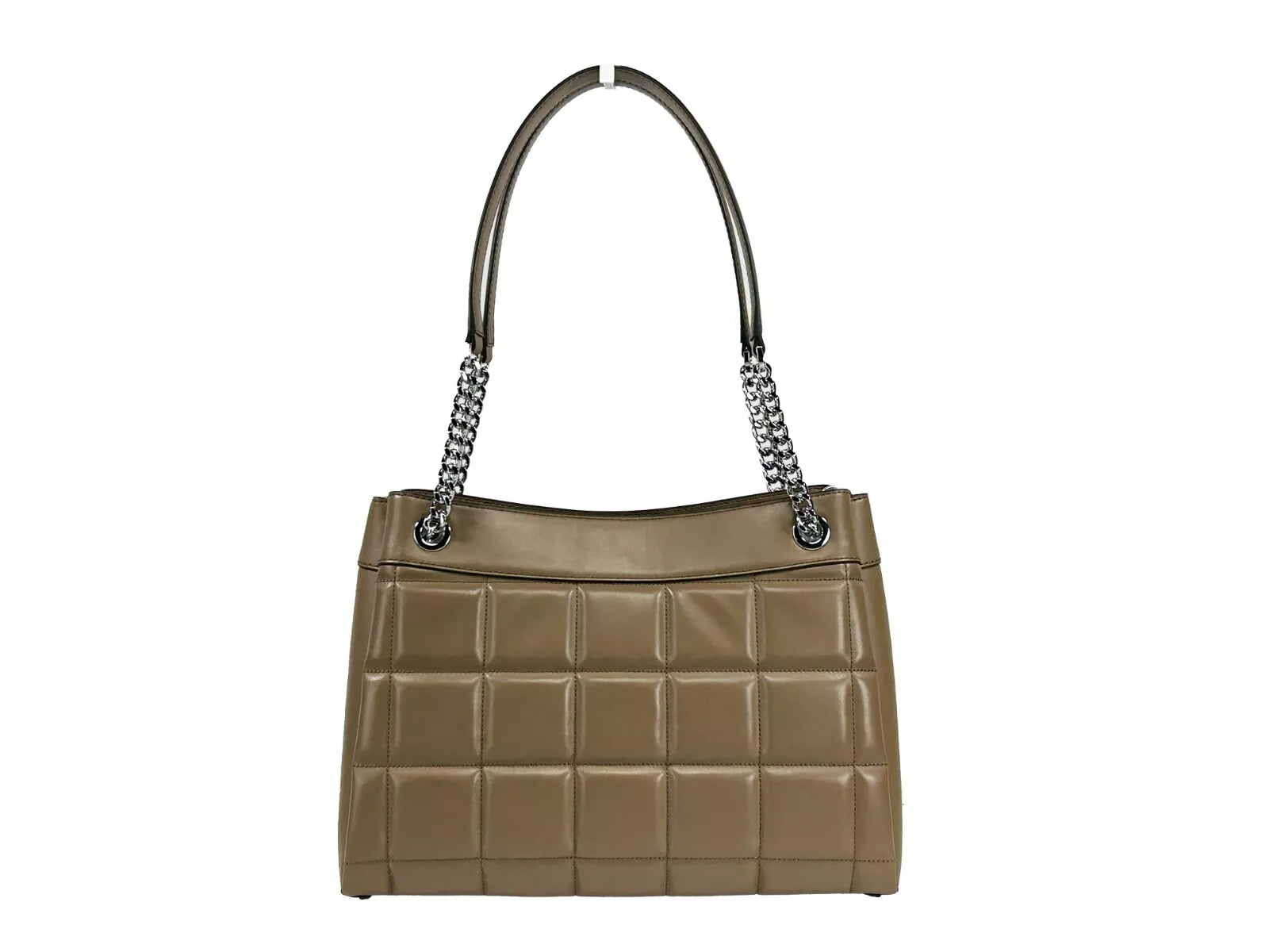 Michael Kors Susan Medium Chain Shoulder Tote Bag Driftwood