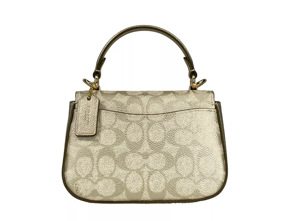 COACH Lysa Top Handle Bag Crossbody Champagne Gold