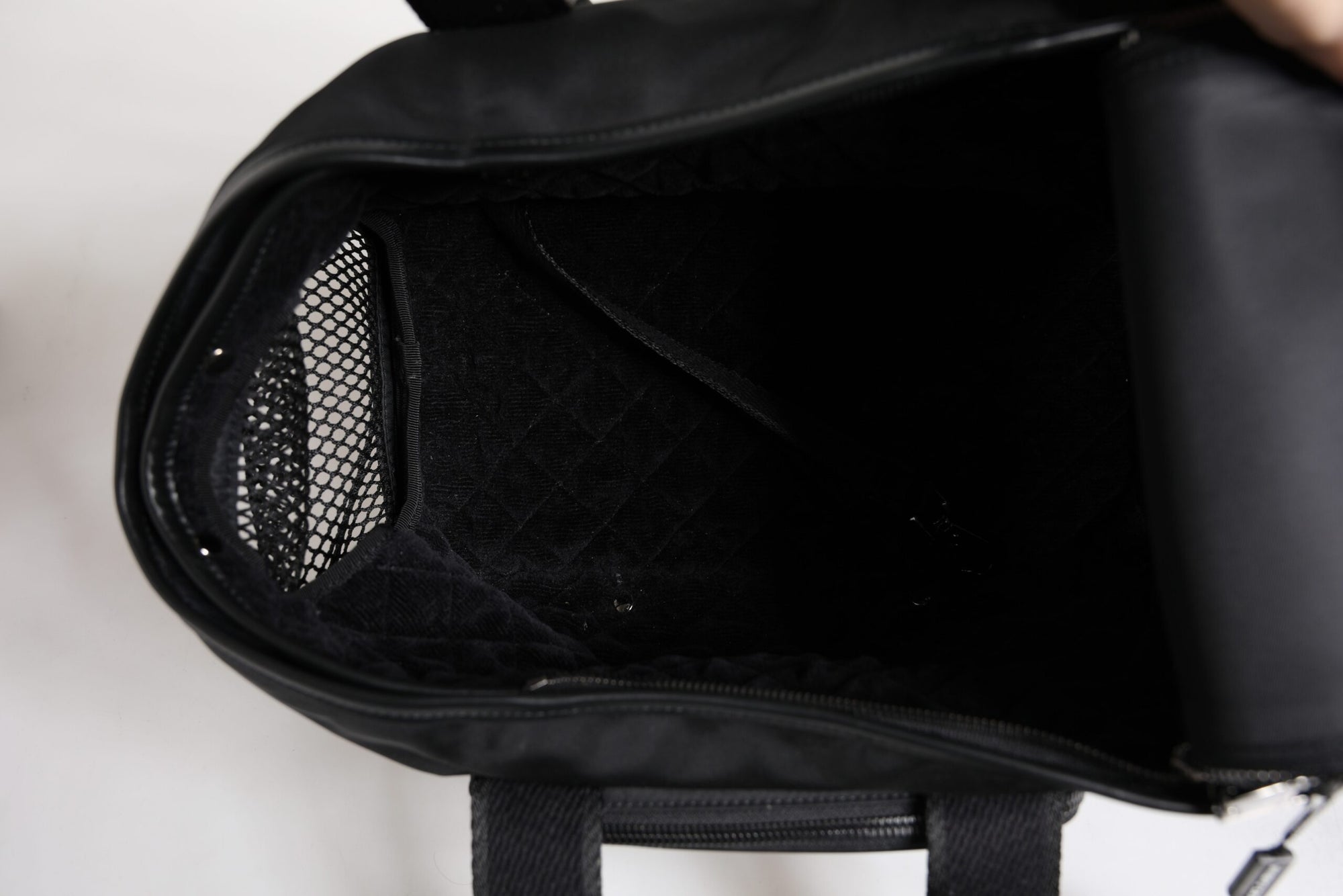 Dolce & Gabbana Black Shoulder Strap Pet Carry Logo Plaque Bag