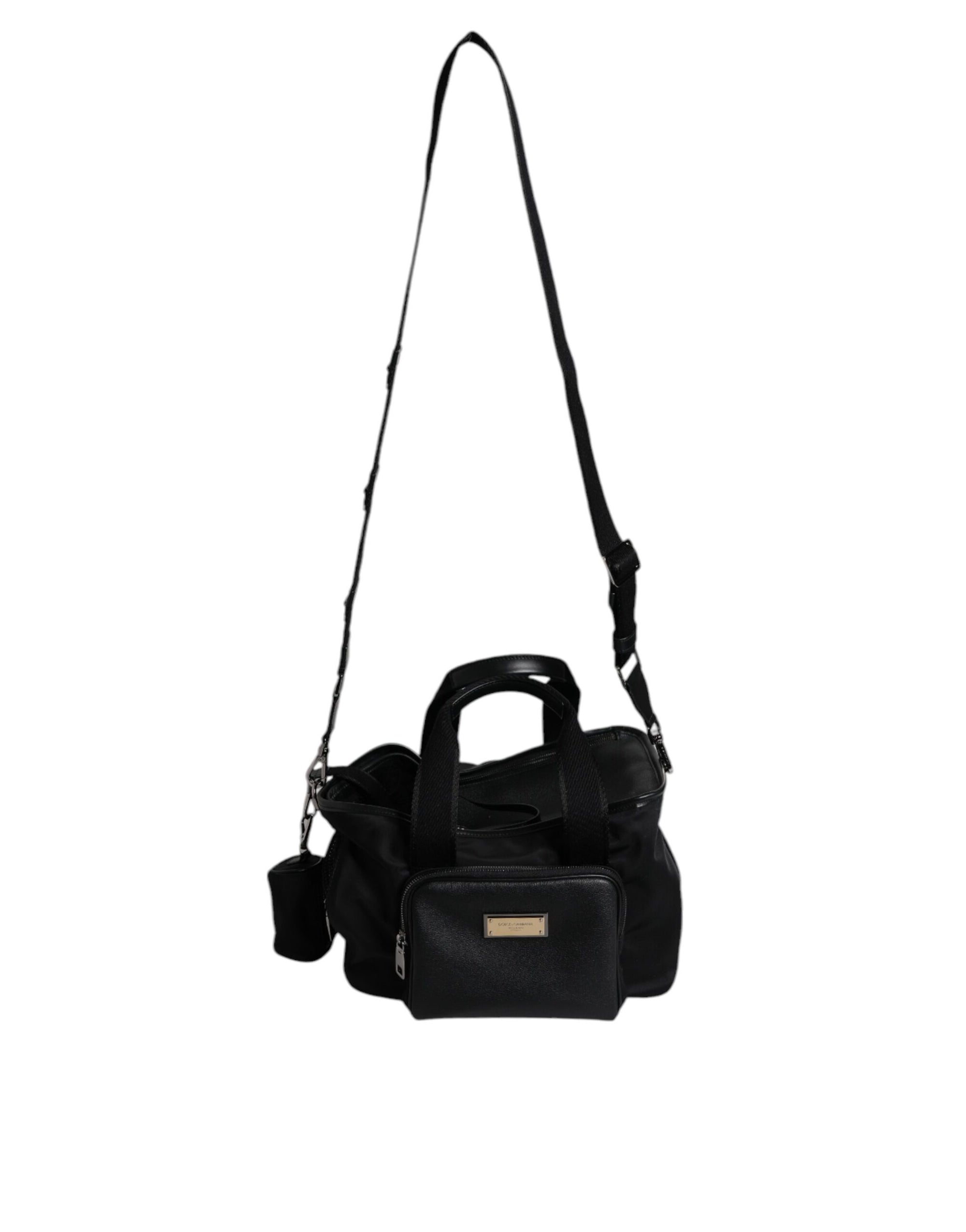 Dolce & Gabbana Black Shoulder Strap Pet Carry Logo Plaque Bag