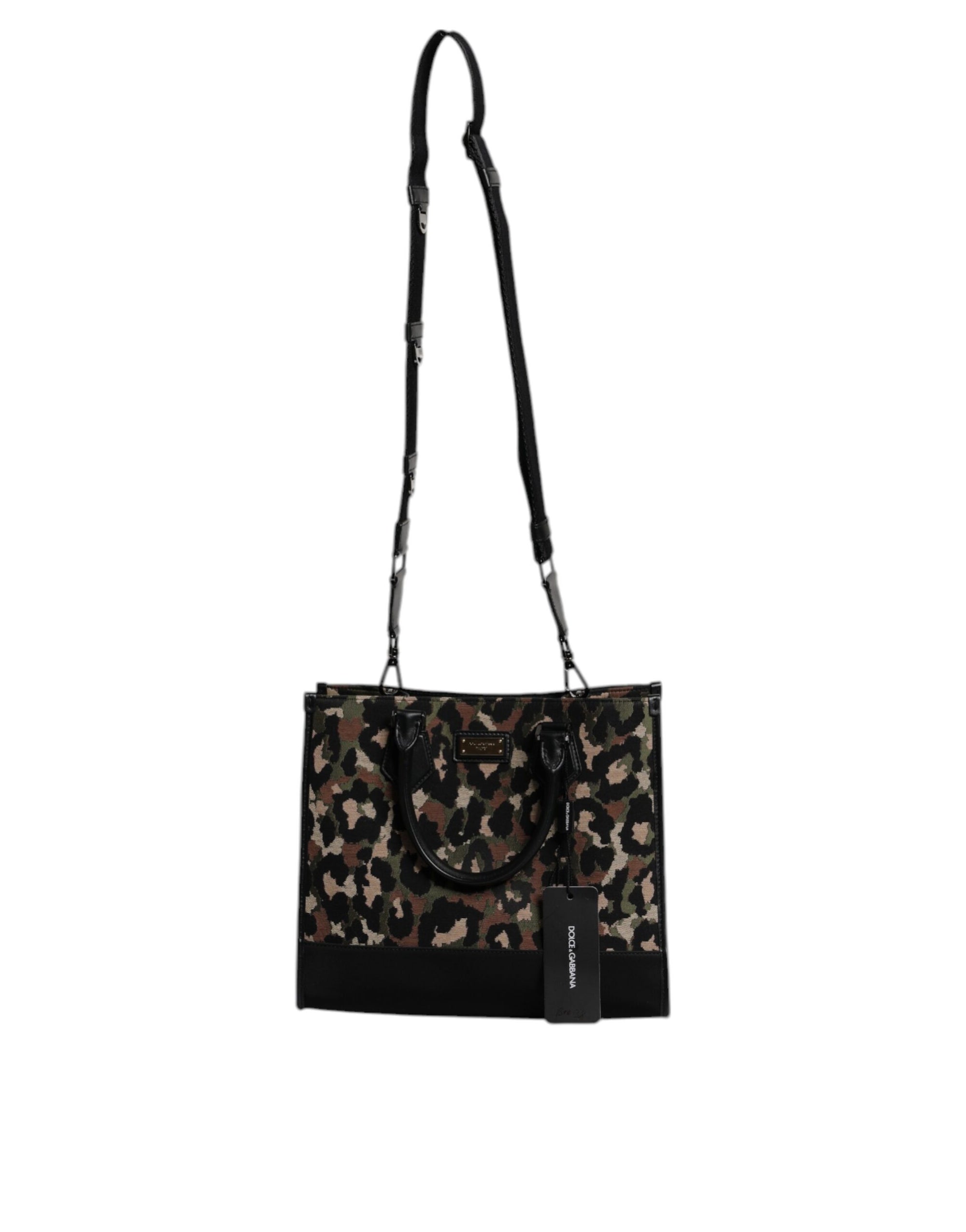 Dolce & Gabbana Multicolor Leopard Shopping Tote Shoulder Bag