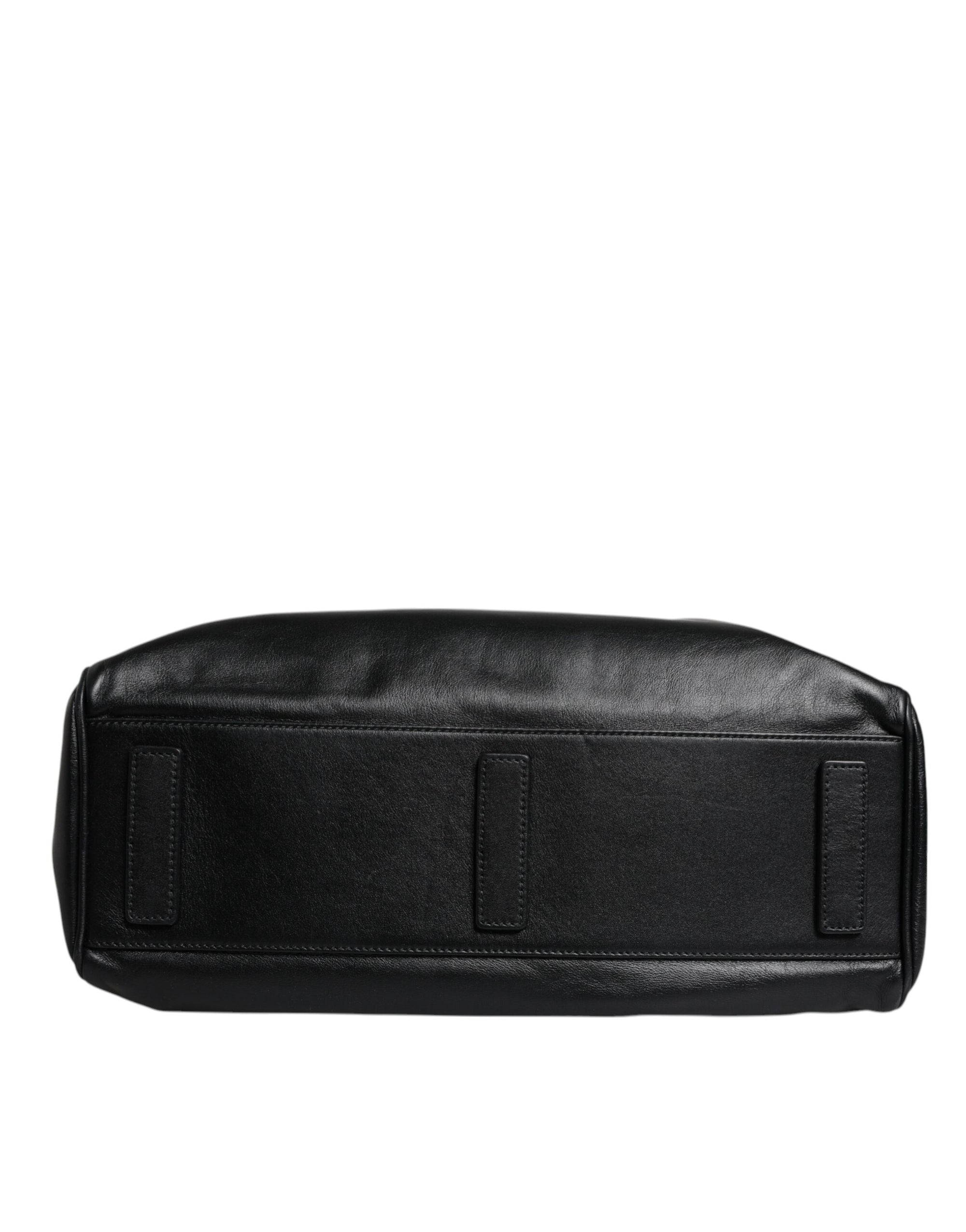 Dolce & Gabbana Black Leather Messenger Shoulder Strap Bag