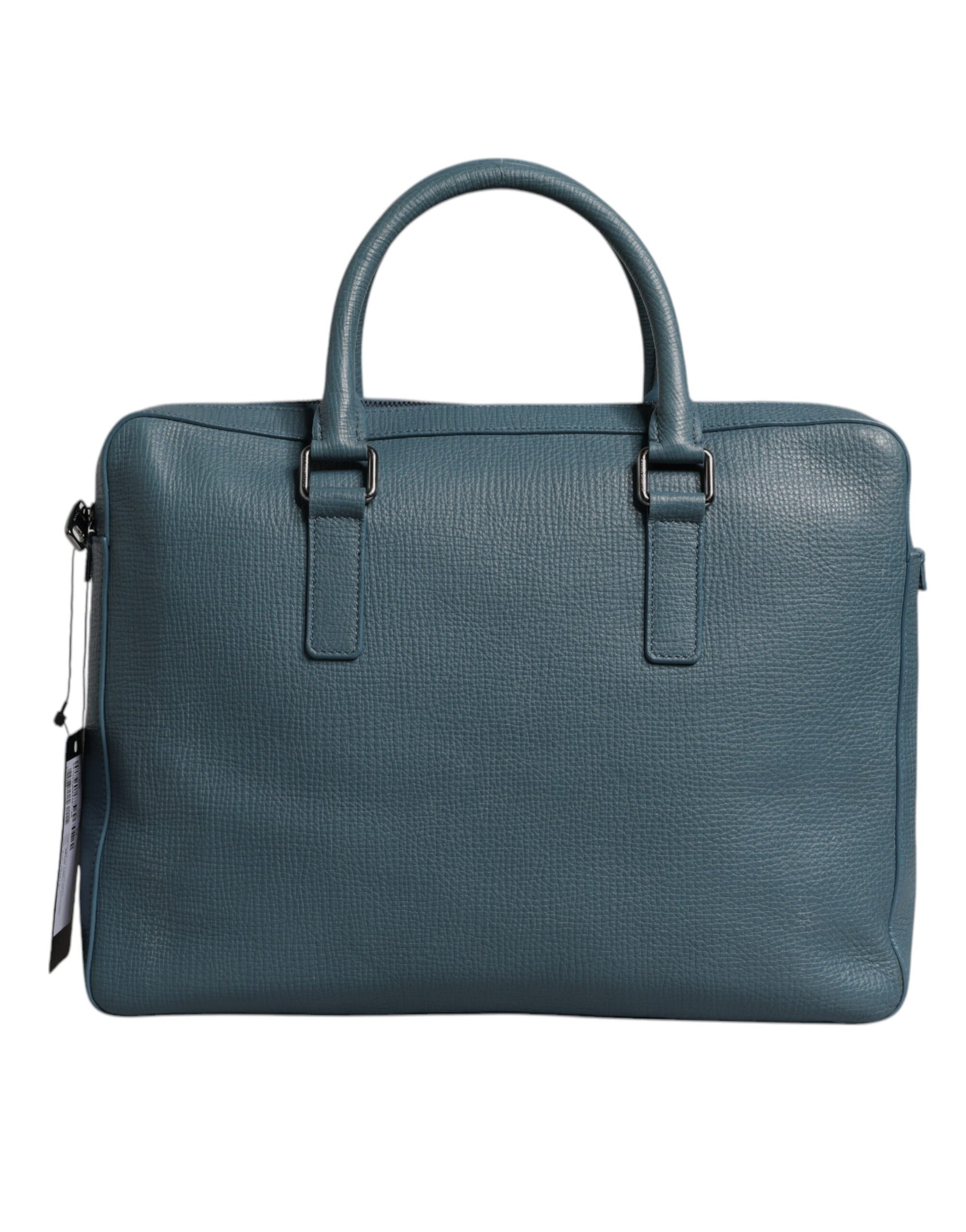 Dolce & Gabbana Blue Logo Double Handle Messenger Briefcase Bag
