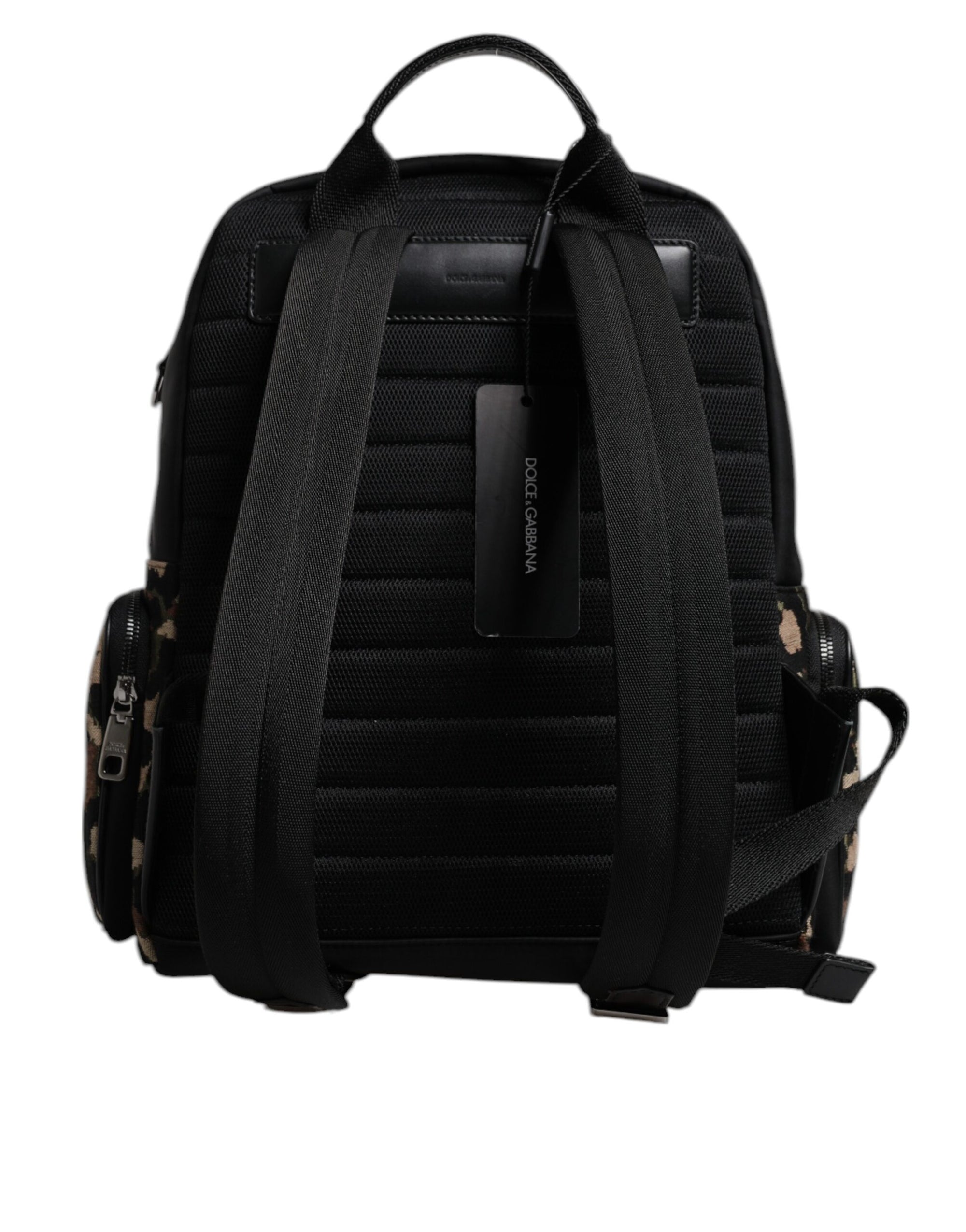 Dolce & Gabbana Multicolor Leopard Print DG Logo Plaque Men Backpack Bag