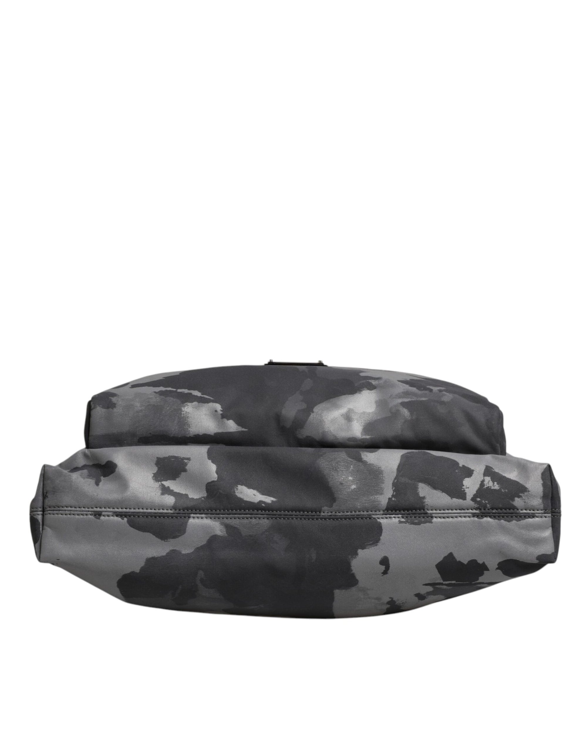 Dolce & Gabbana Gray Camo Cotton Multiple Compartments Tote Bag