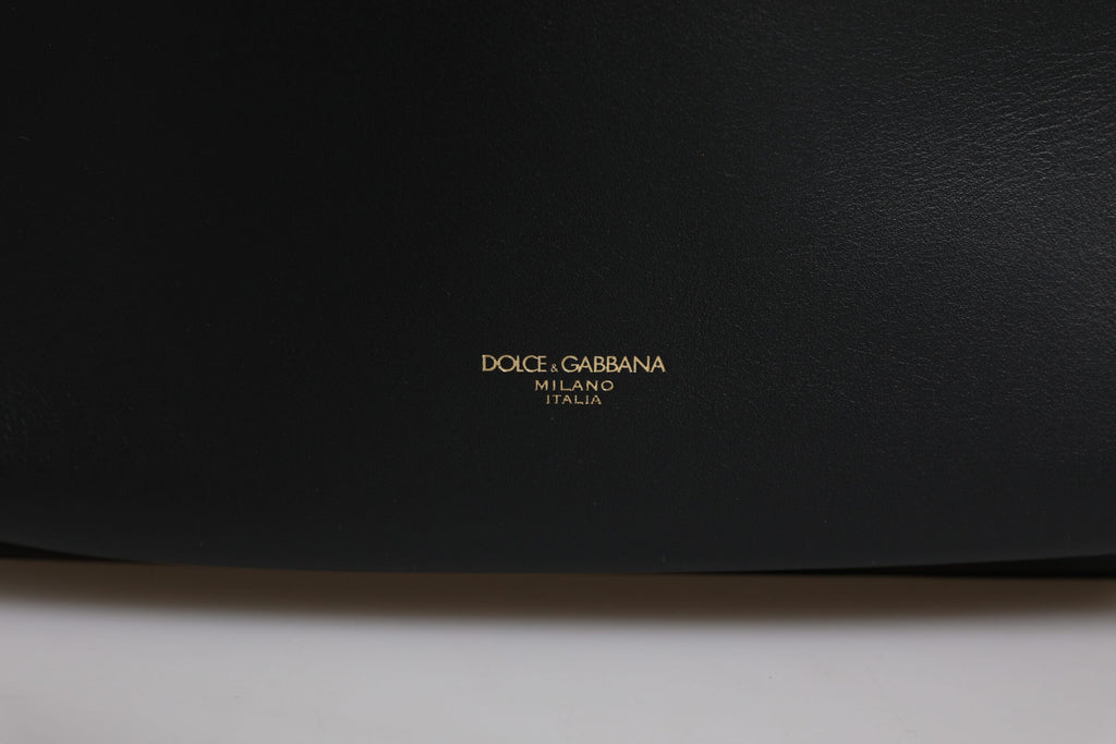 Dolce & Gabbana Black DG Leather Logo Print Travel Back Pack Bag