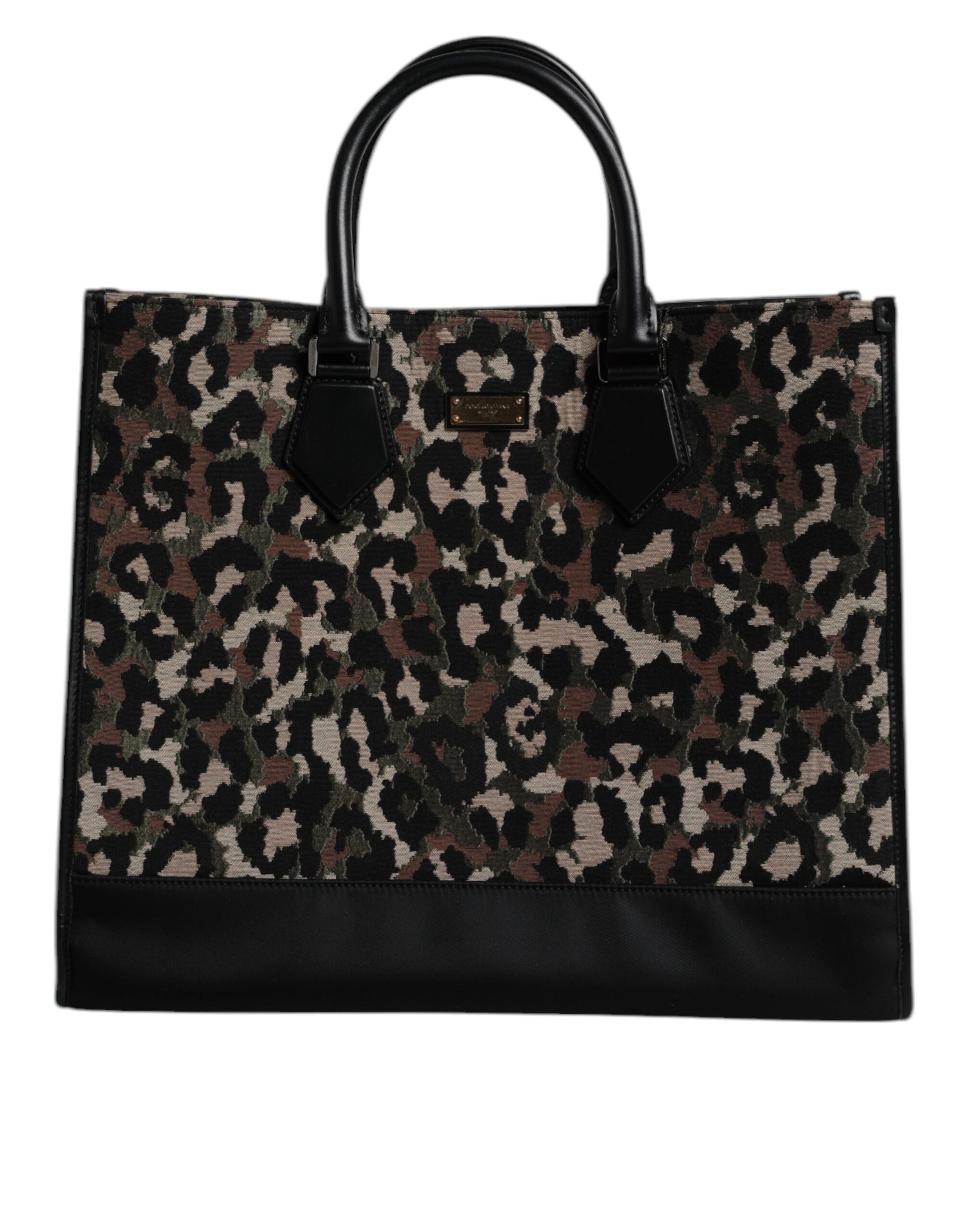 Dolce & Gabbana Multicolor Leopard Shopping Tote Shoulder Bag