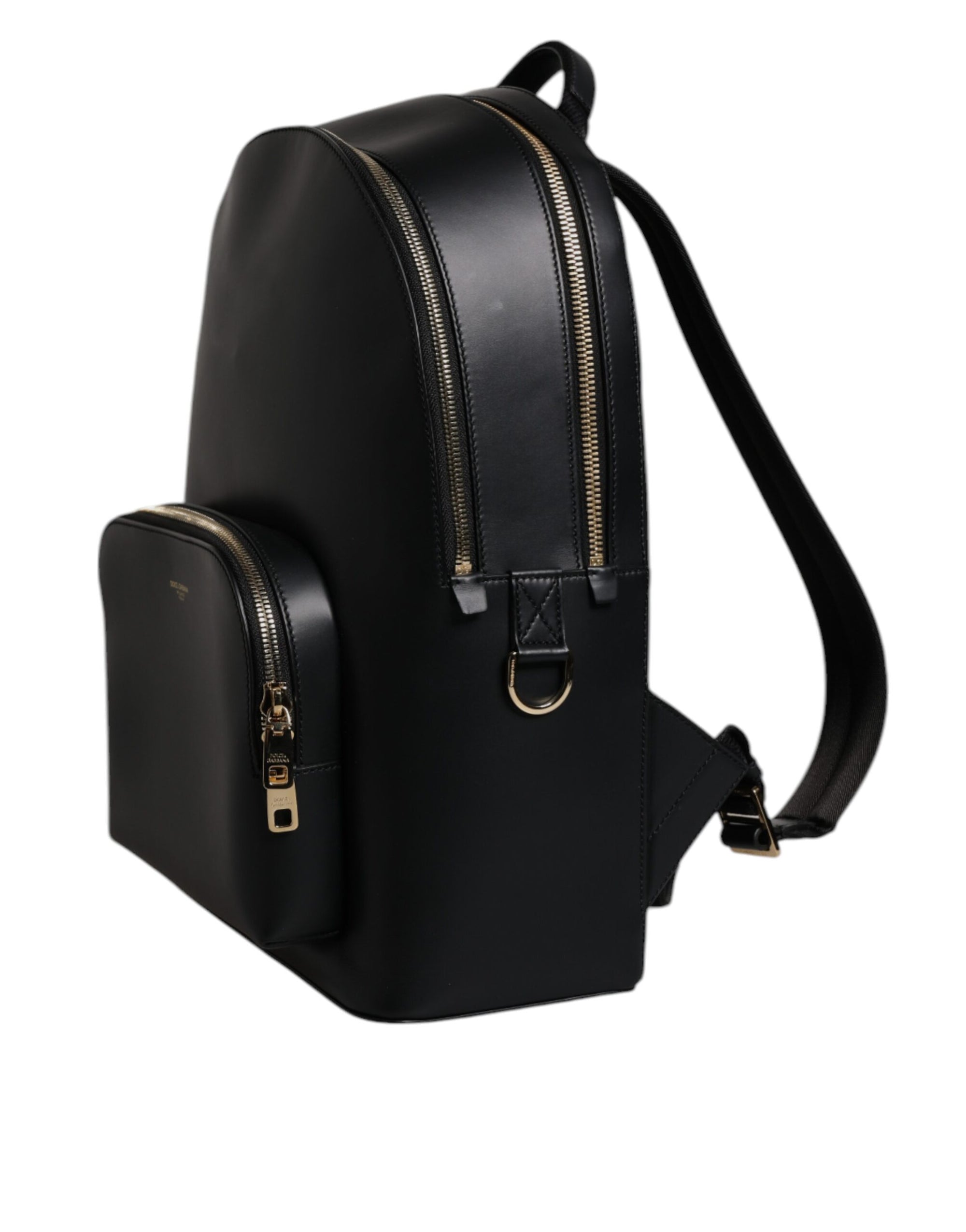 Dolce & Gabbana Black DG Leather Logo Print Travel Back Pack Bag