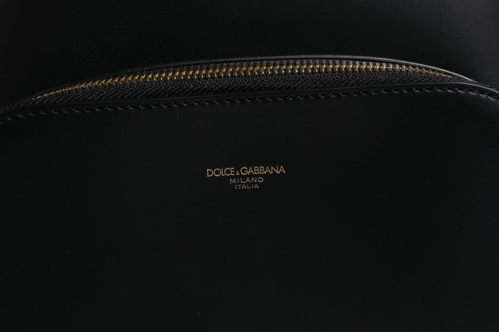 Dolce & Gabbana Black DG Leather Logo Print Travel Back Pack Bag