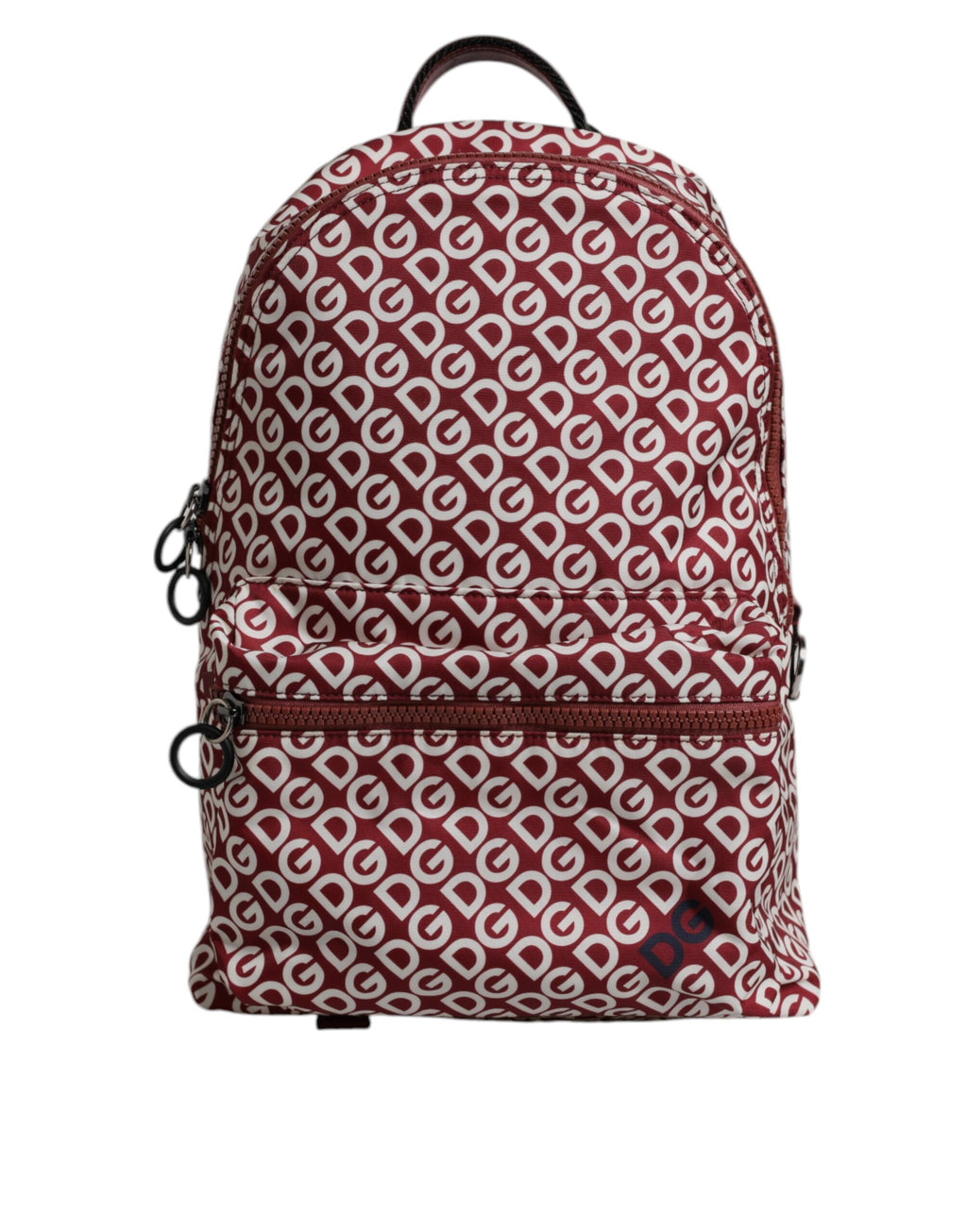 Dolce & Gabbana Red White DG Logo Print Nylon Travel Backpack Bag