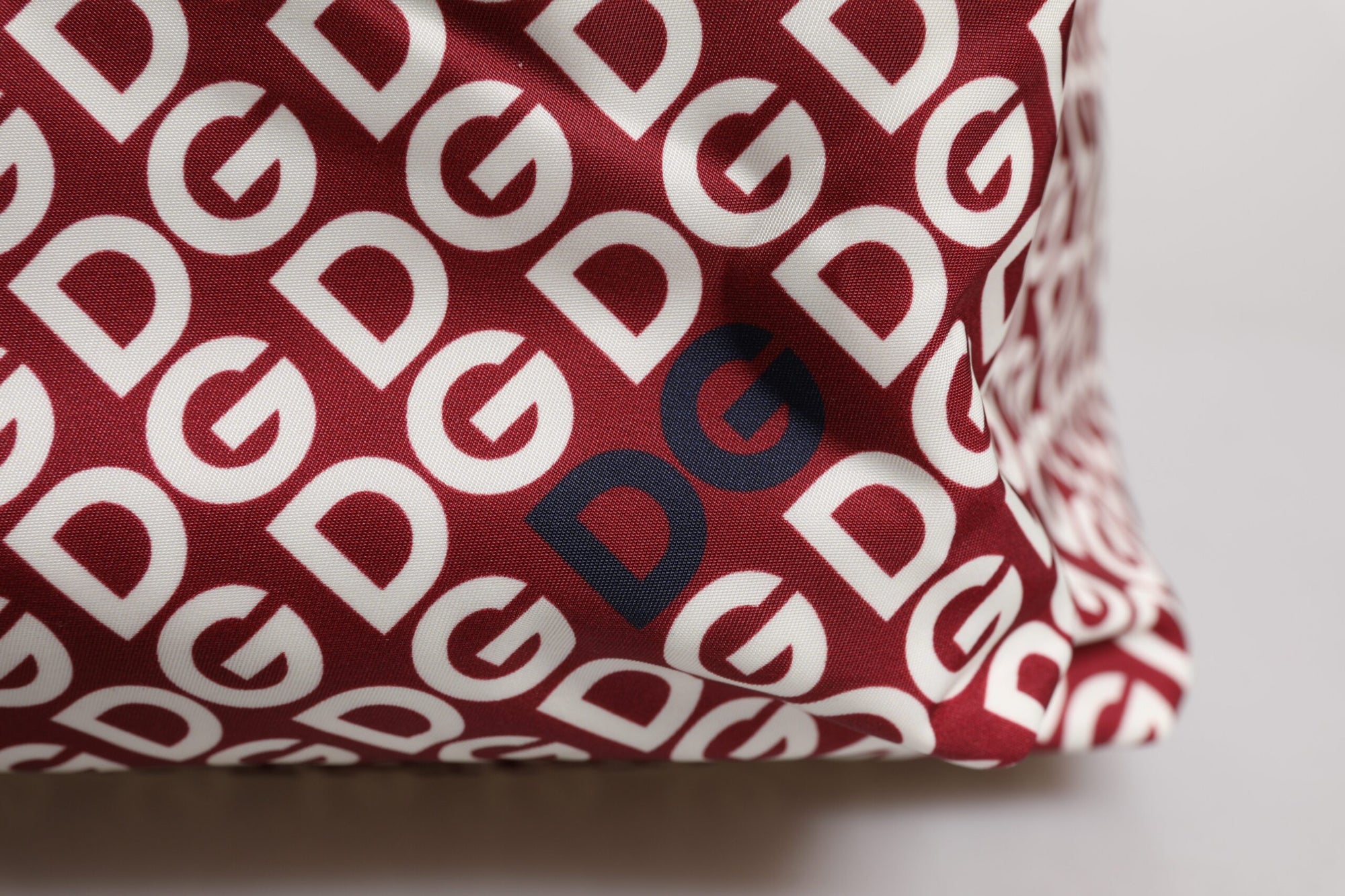 Dolce & Gabbana Red White DG Logo Print Nylon Travel Backpack Bag