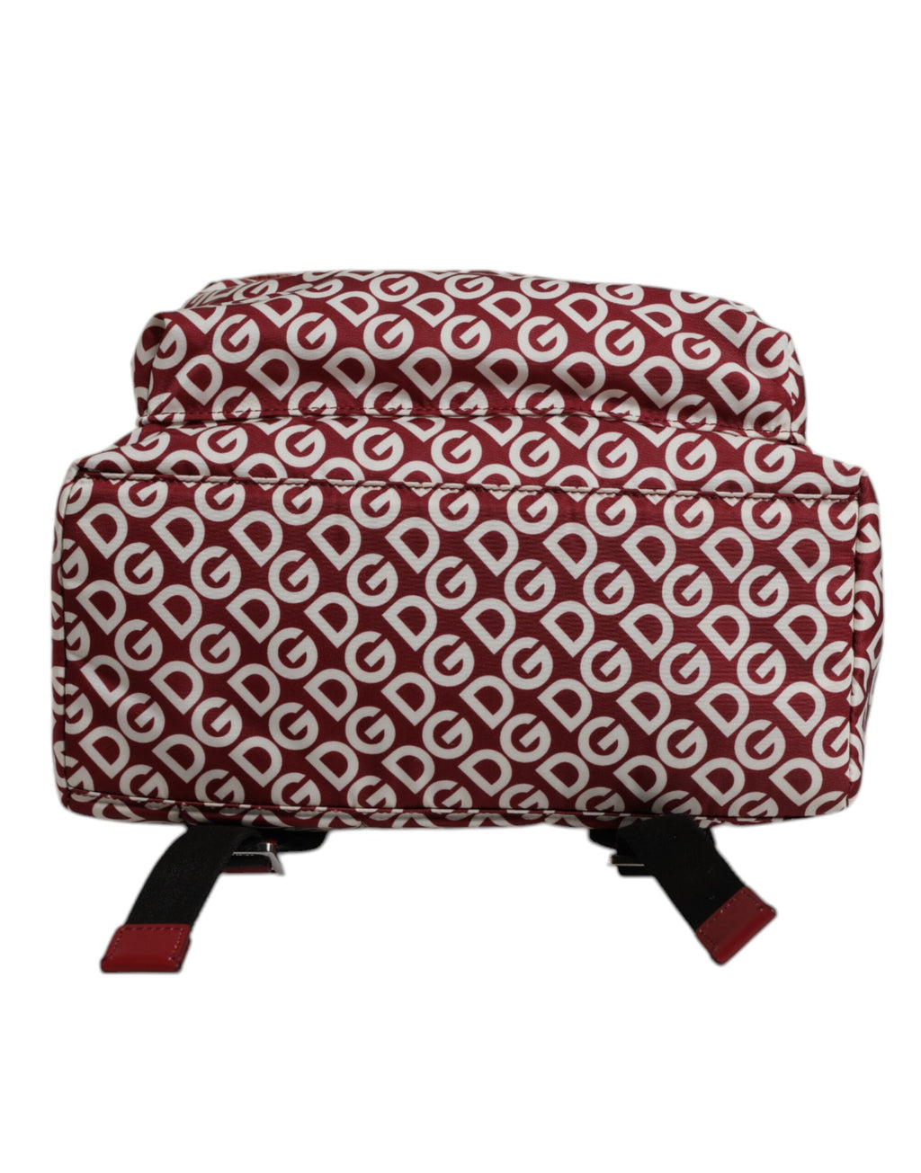 Dolce & Gabbana Red White DG Logo Print Nylon Travel Backpack Bag