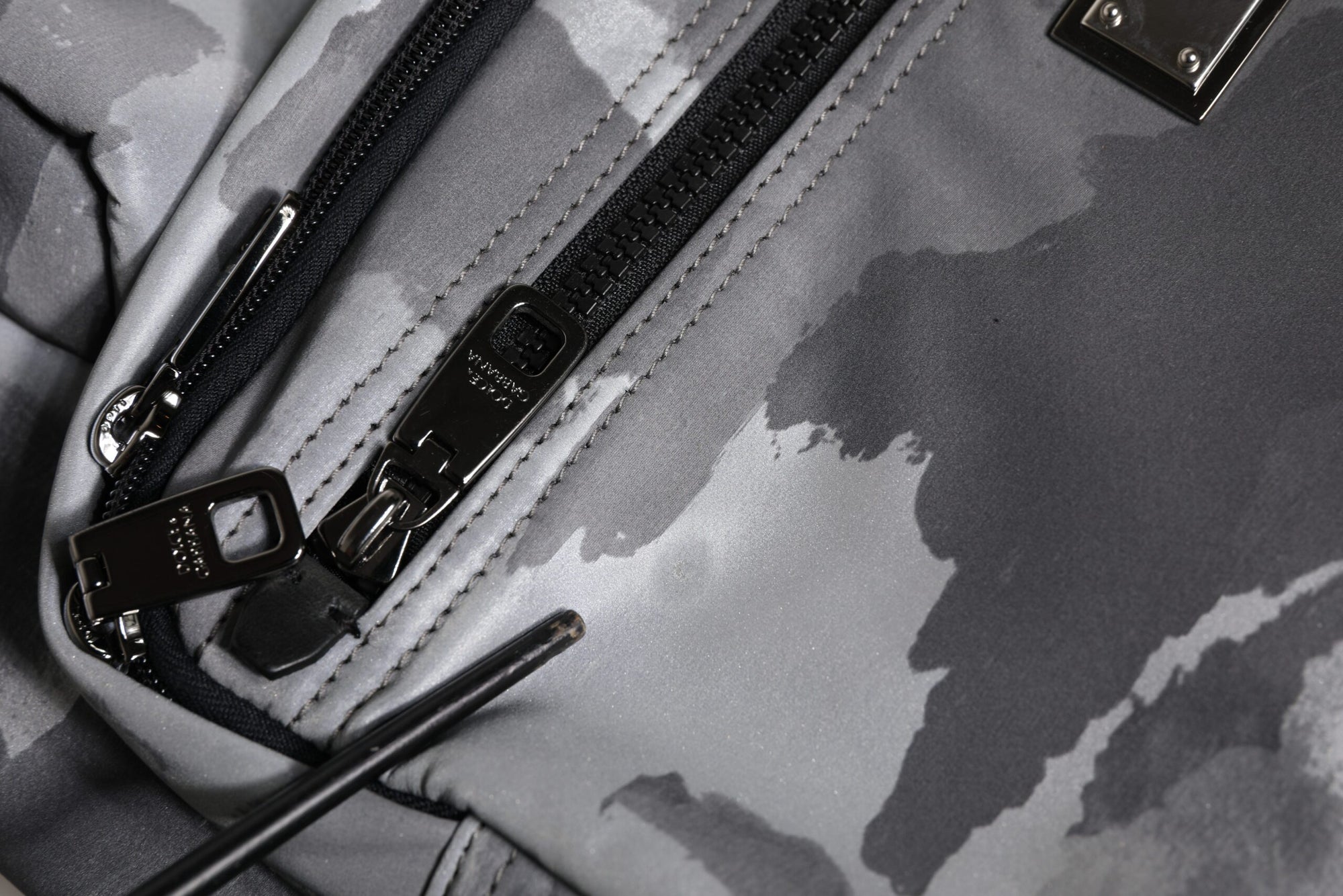 Dolce & Gabbana Black Camouflage Shoulder Strap Logo Plaque Bag