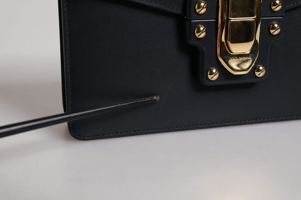 Dolce & Gabbana Black Calfskin Leather Shoulder Strap Bag