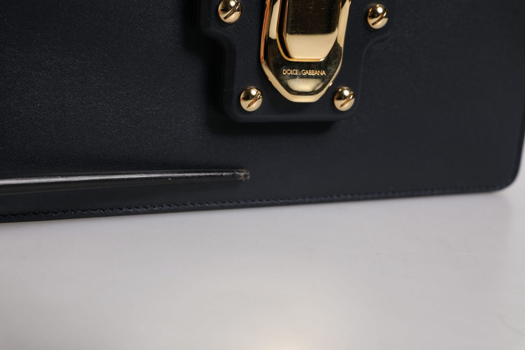 Dolce & Gabbana Black Calfskin Leather Shoulder Strap Bag