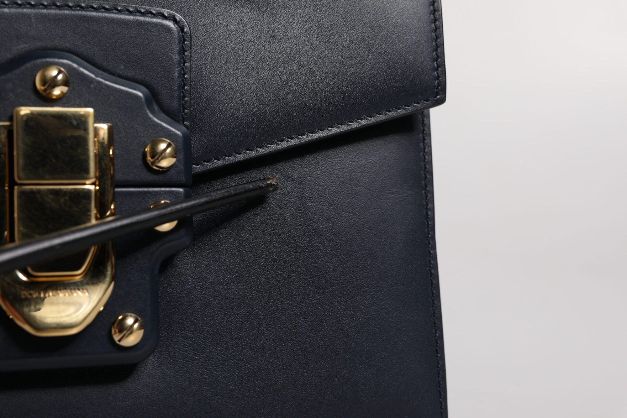 Dolce & Gabbana Black Calfskin Leather Shoulder Strap Bag