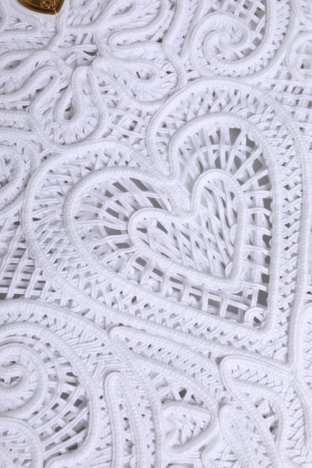 Dolce & Gabbana White Cordonetto Lace Beatrice Tote Shopping Bag