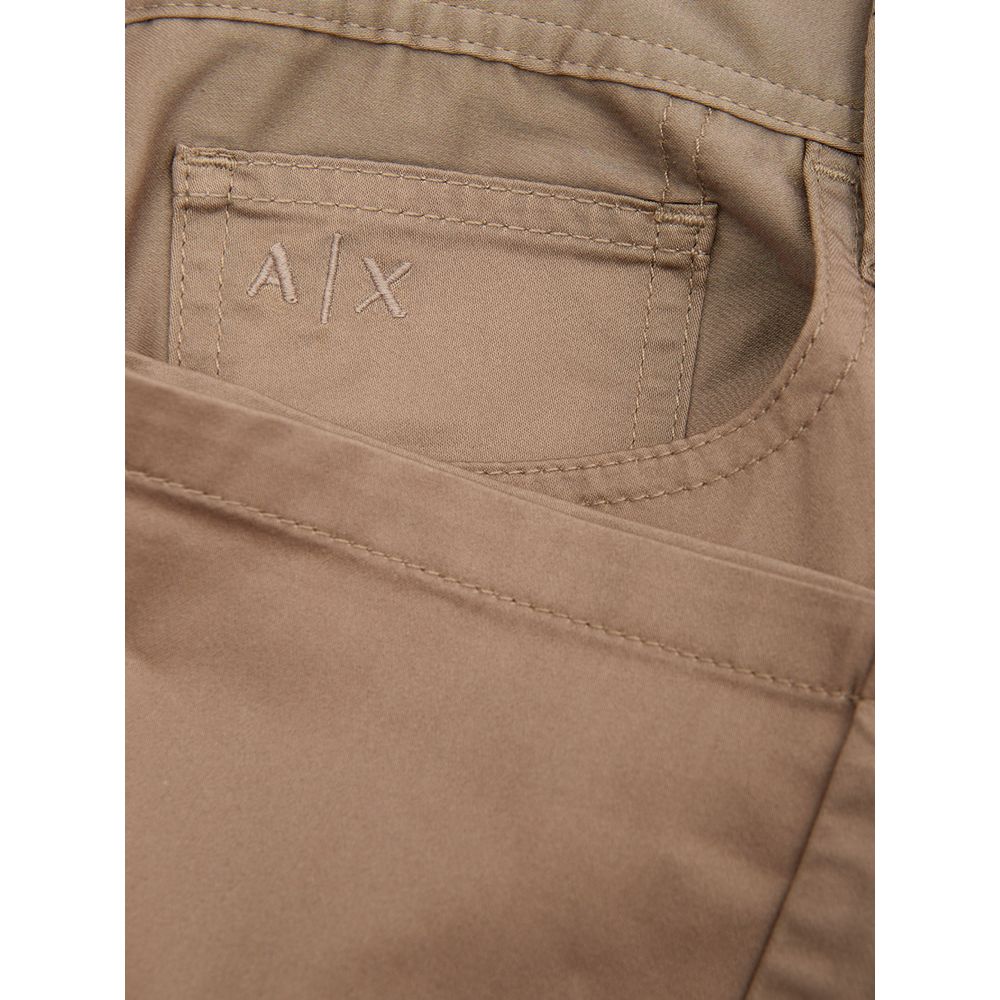Armani Exchange Brown Cotton Pant