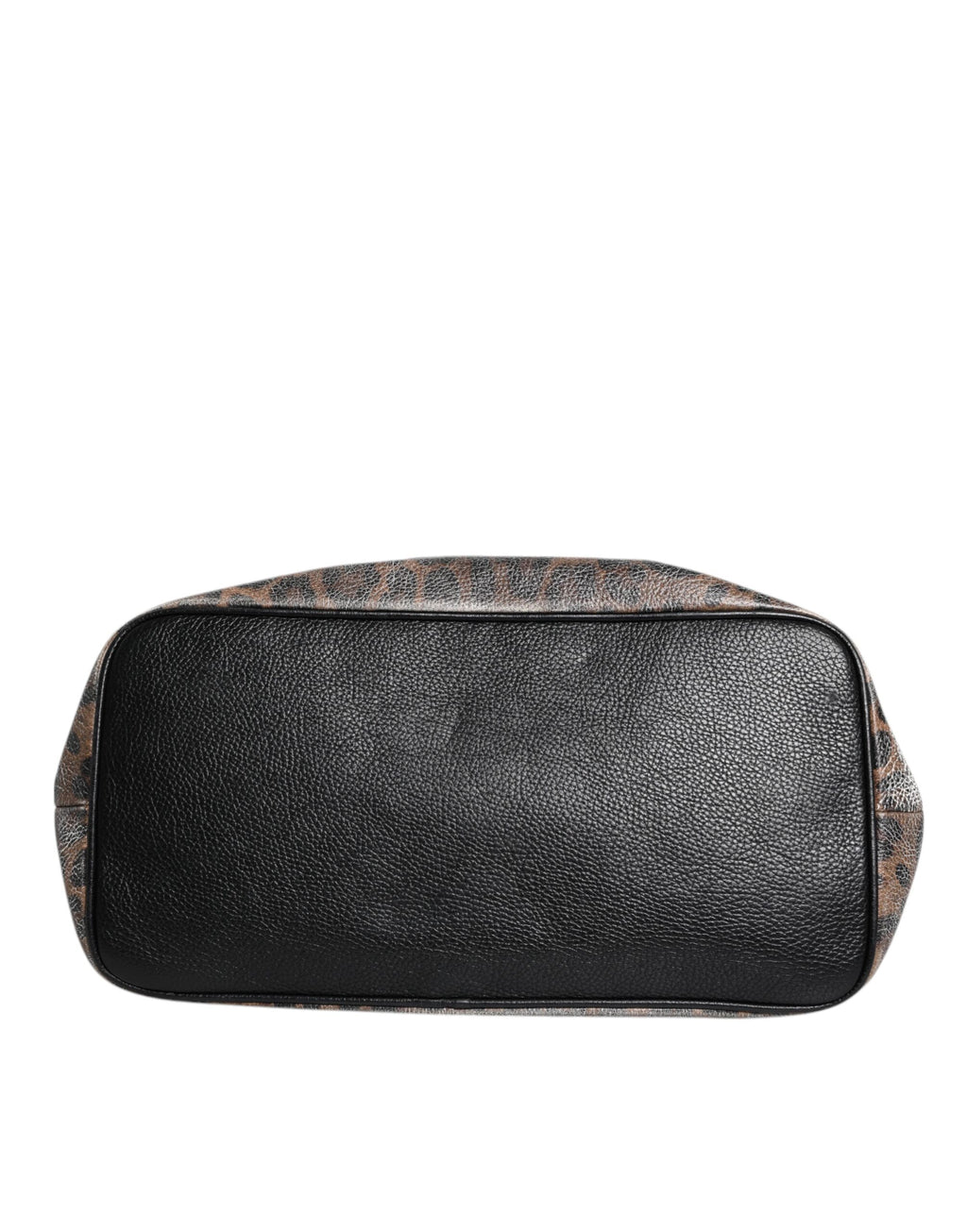 Dolce & Gabbana Brown Leopard BEATRICE Leather Logo Plaque Tote Bag