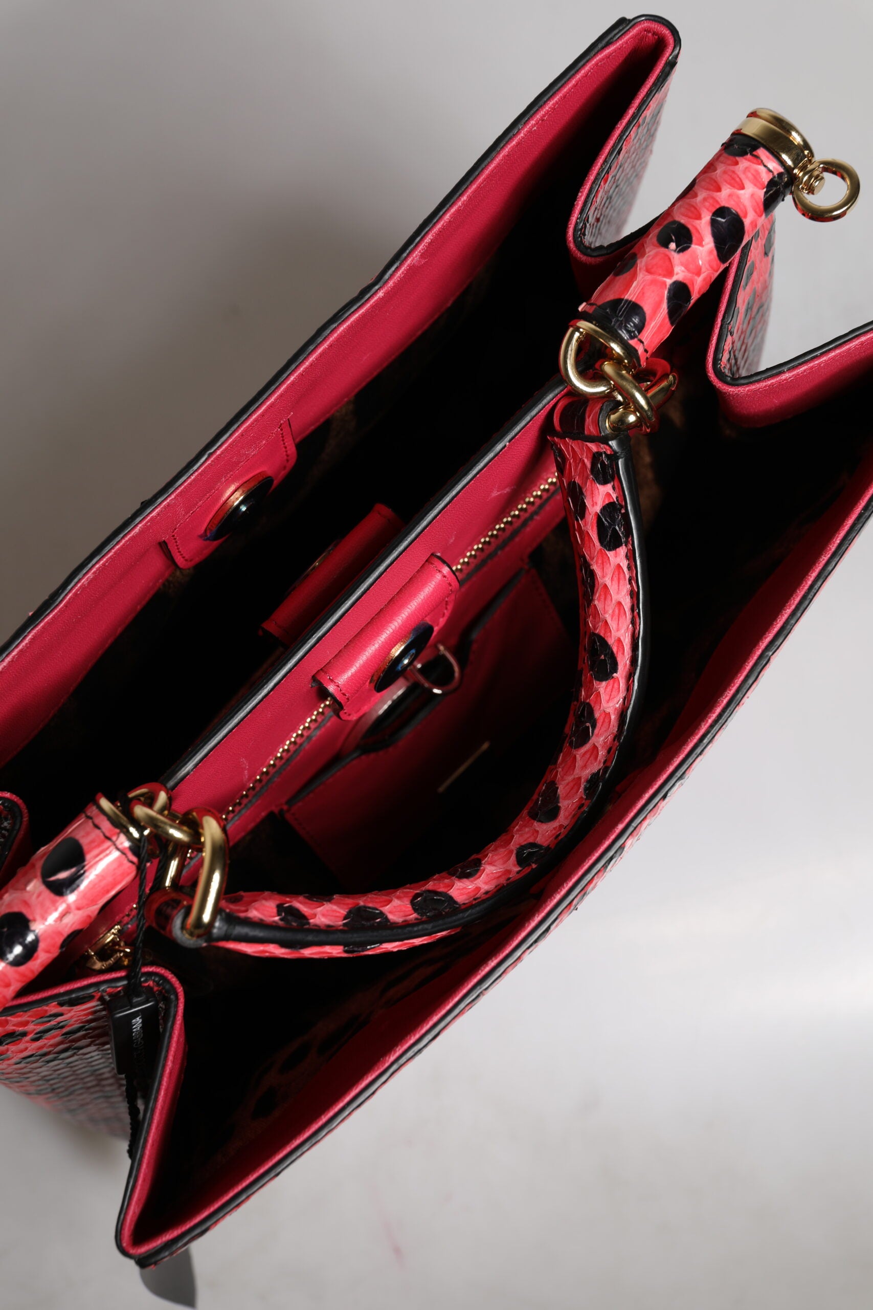 Dolce & Gabbana Pink Exotic Leather Top Handle Tote Crossbody Bag