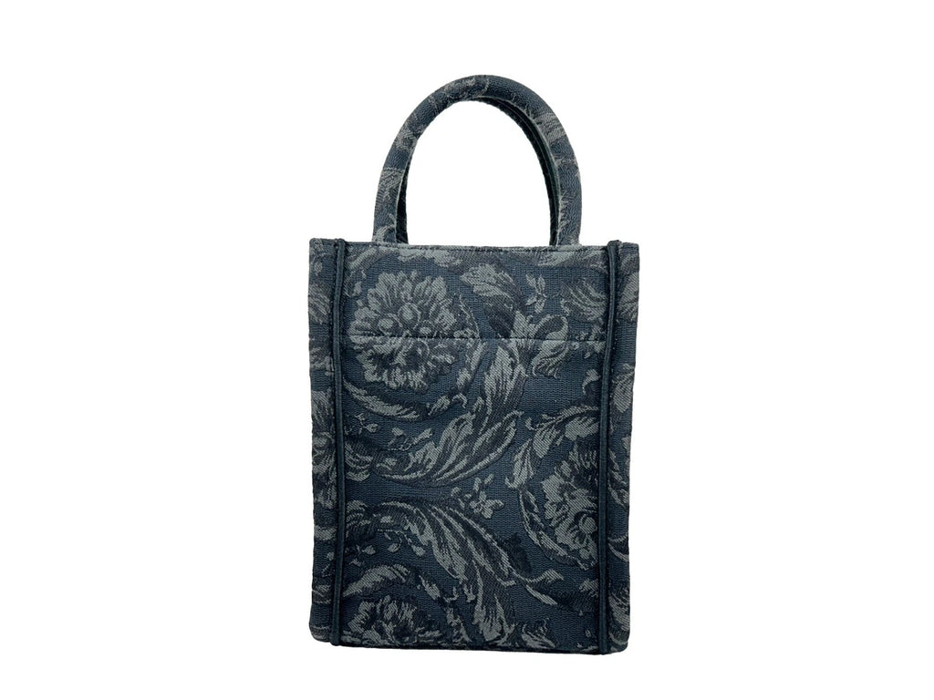 Versace Athena Barocco Mini Top Handle Tote Crossbody Bag Black