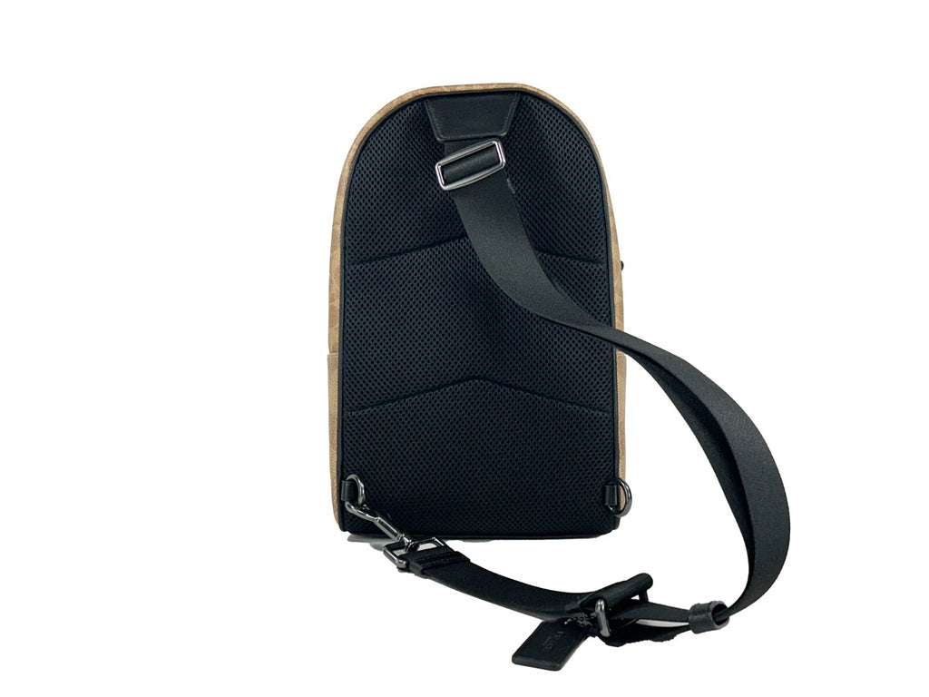 COACH West Color Block Leather Sling Pack Backpack Bag Sand