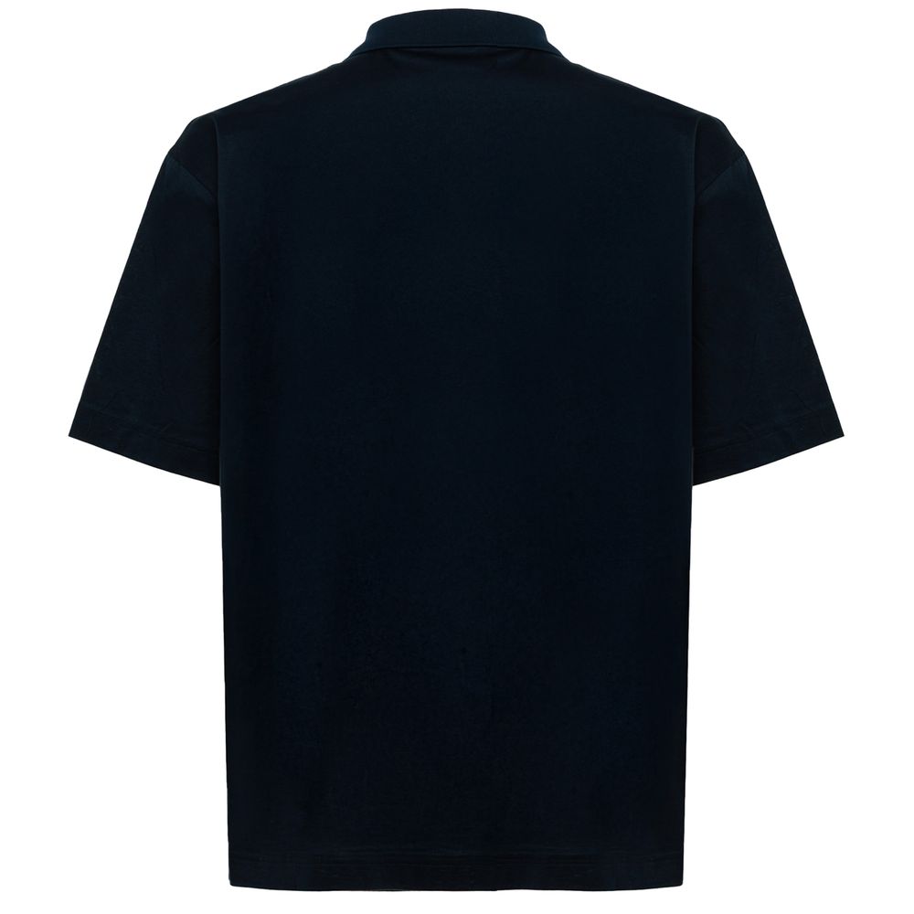 Alpha Studio Blue Cotton Polo Shirt