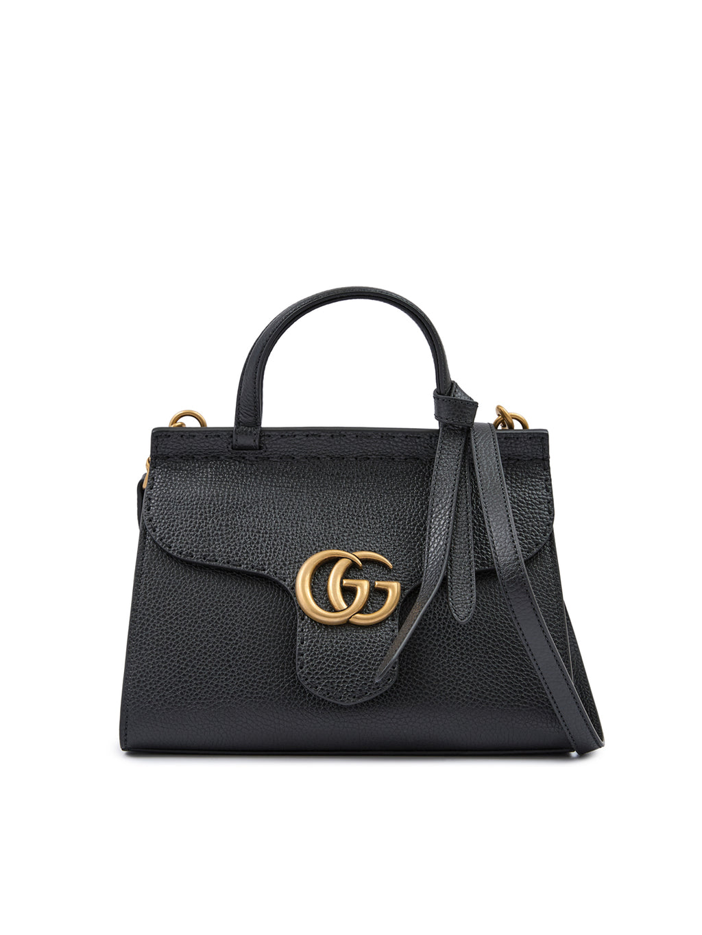 Gucci Black Leather GG Marmont Handbag