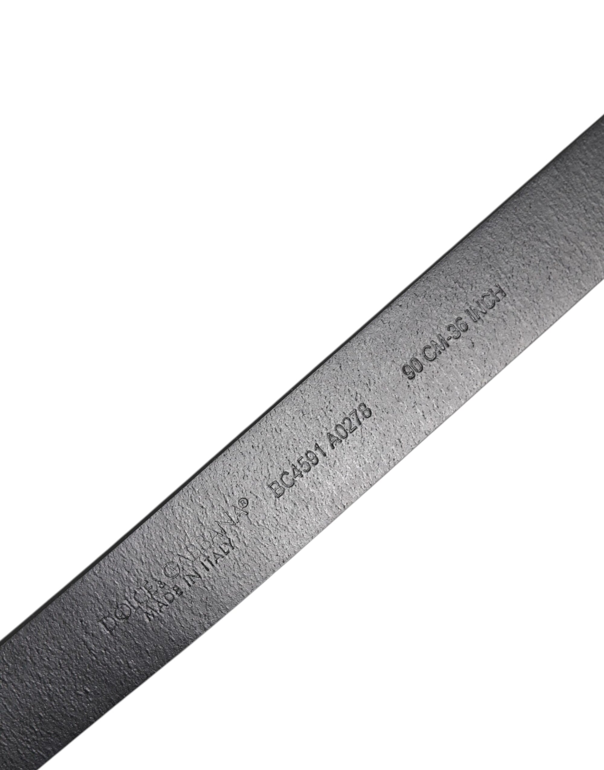 Dolce & Gabbana Brown Leather Gold Rectangle Buckle Belt