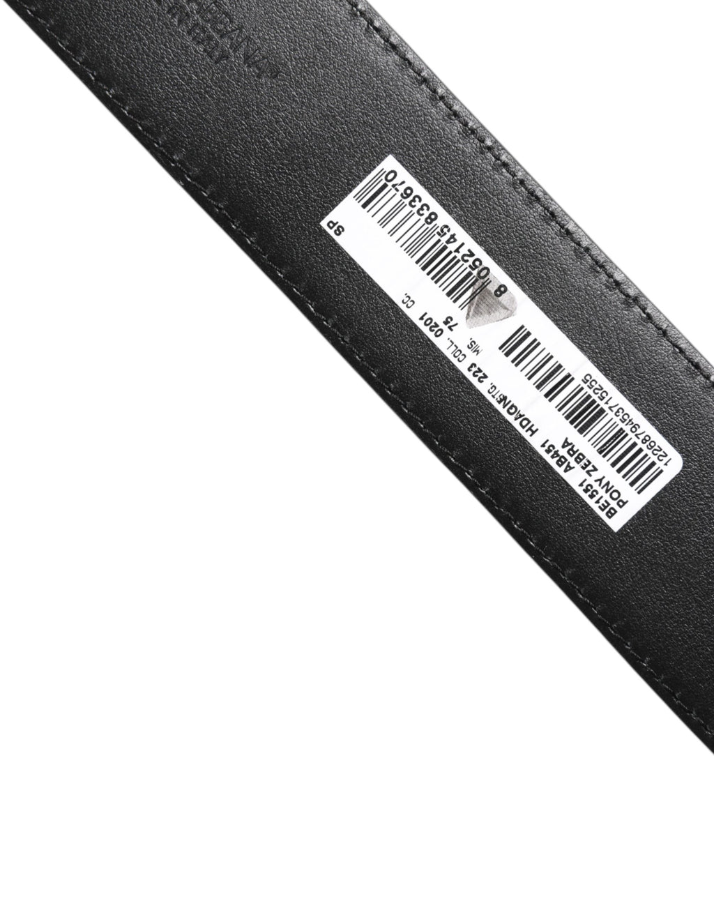 Dolce & Gabbana White Black Leather Zebra DG Crystal Buckle Belt