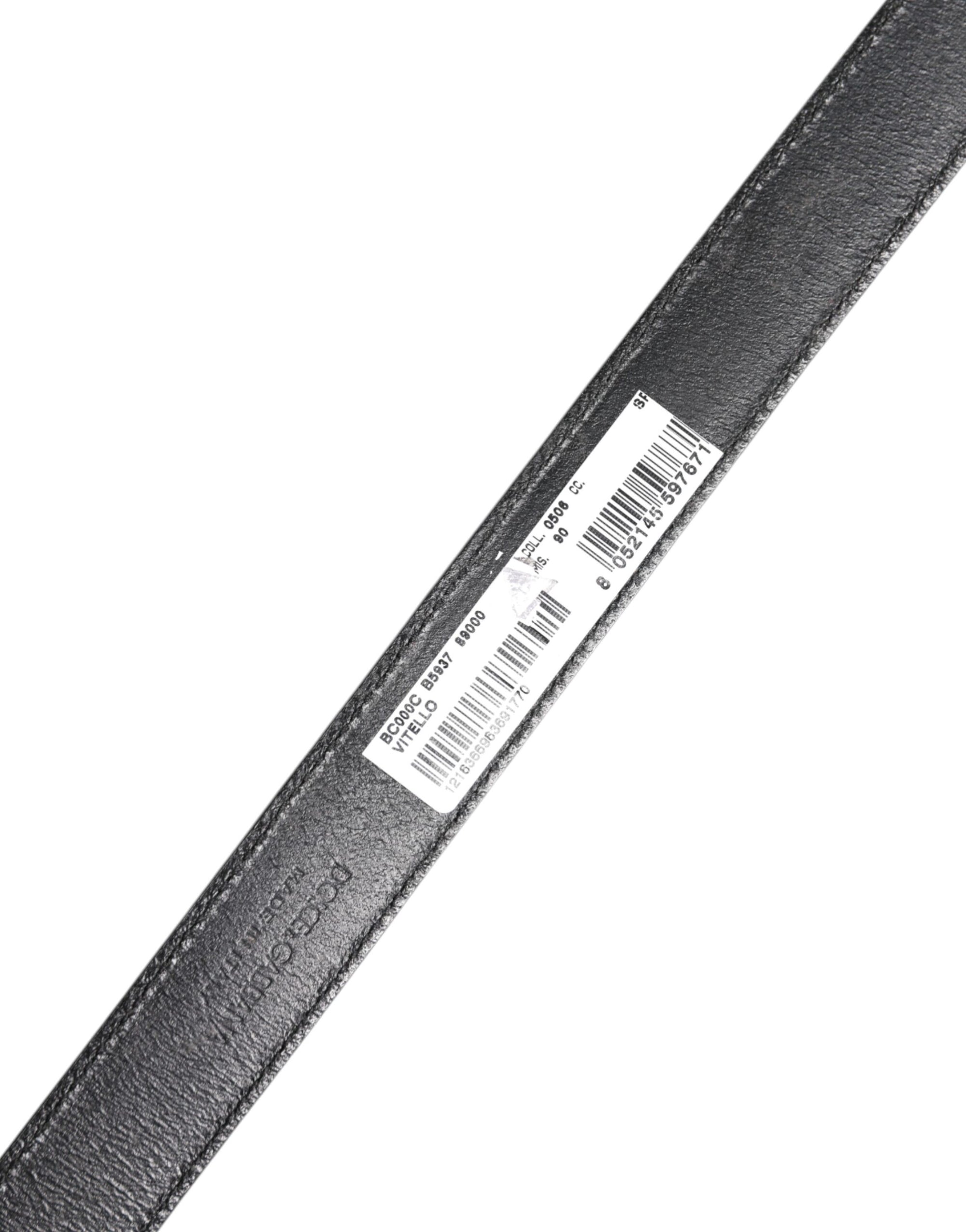 Dolce & Gabbana Black Classic Calfskin Leather Buckle Belt