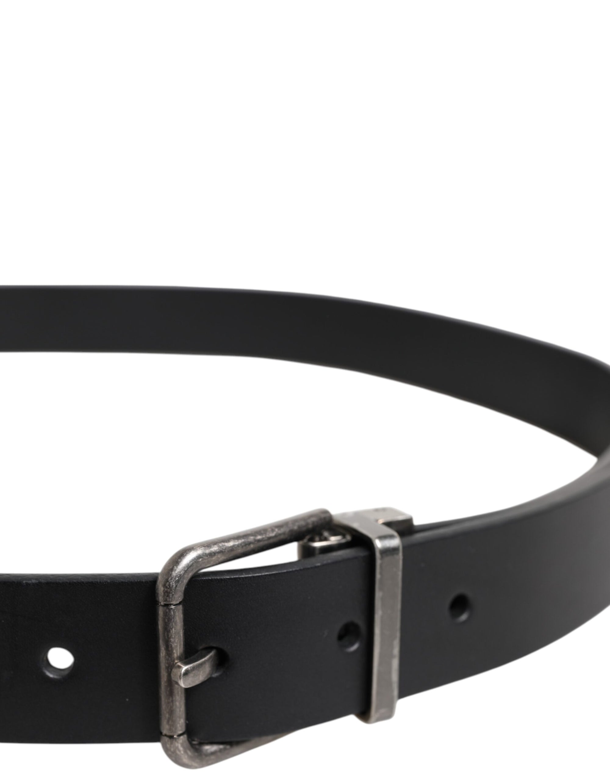 Dolce & Gabbana Black Classic Leather Metal Buckle Belt