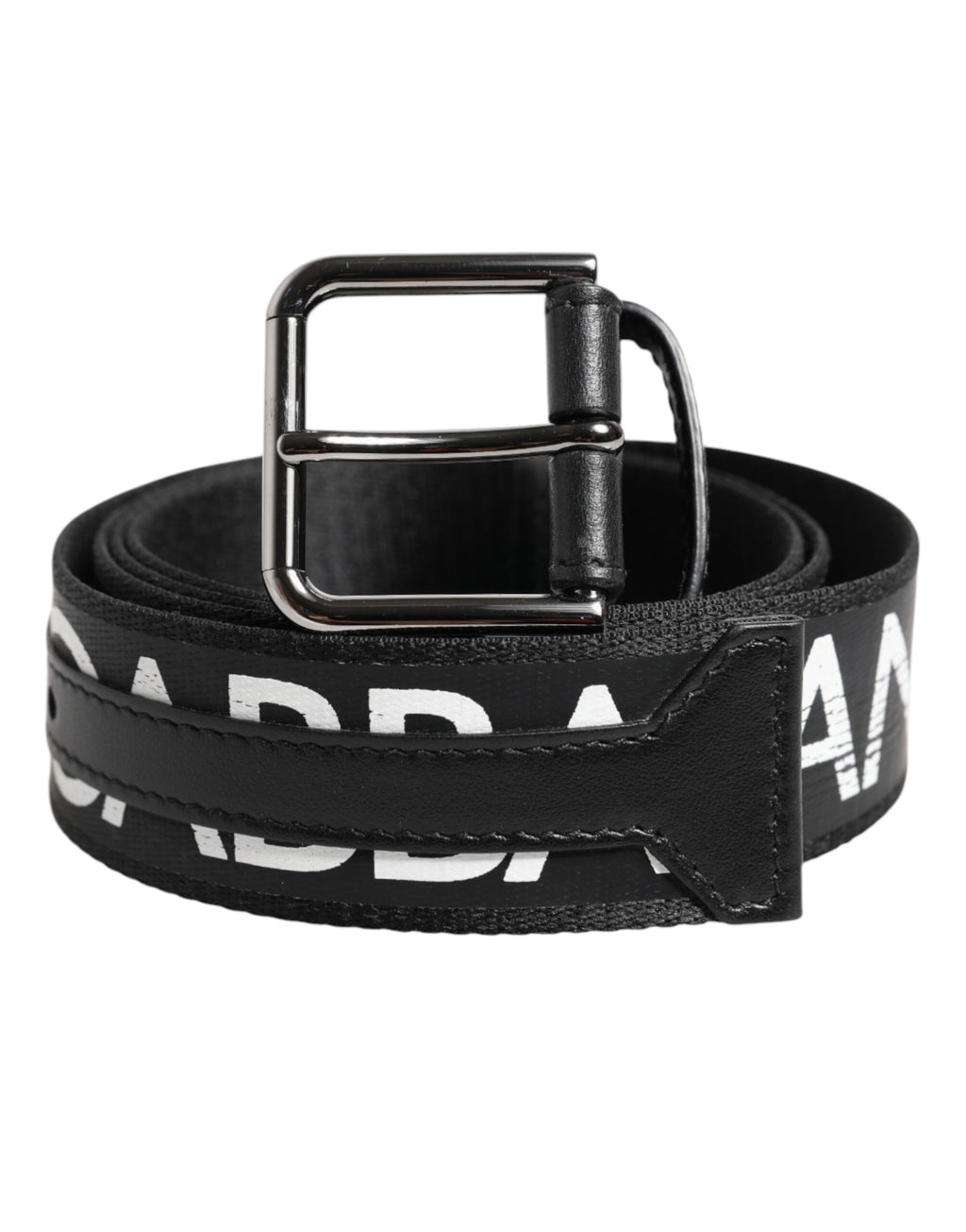 Dolce & Gabbana Black White DG Logo Brass Metal Buckle Belt